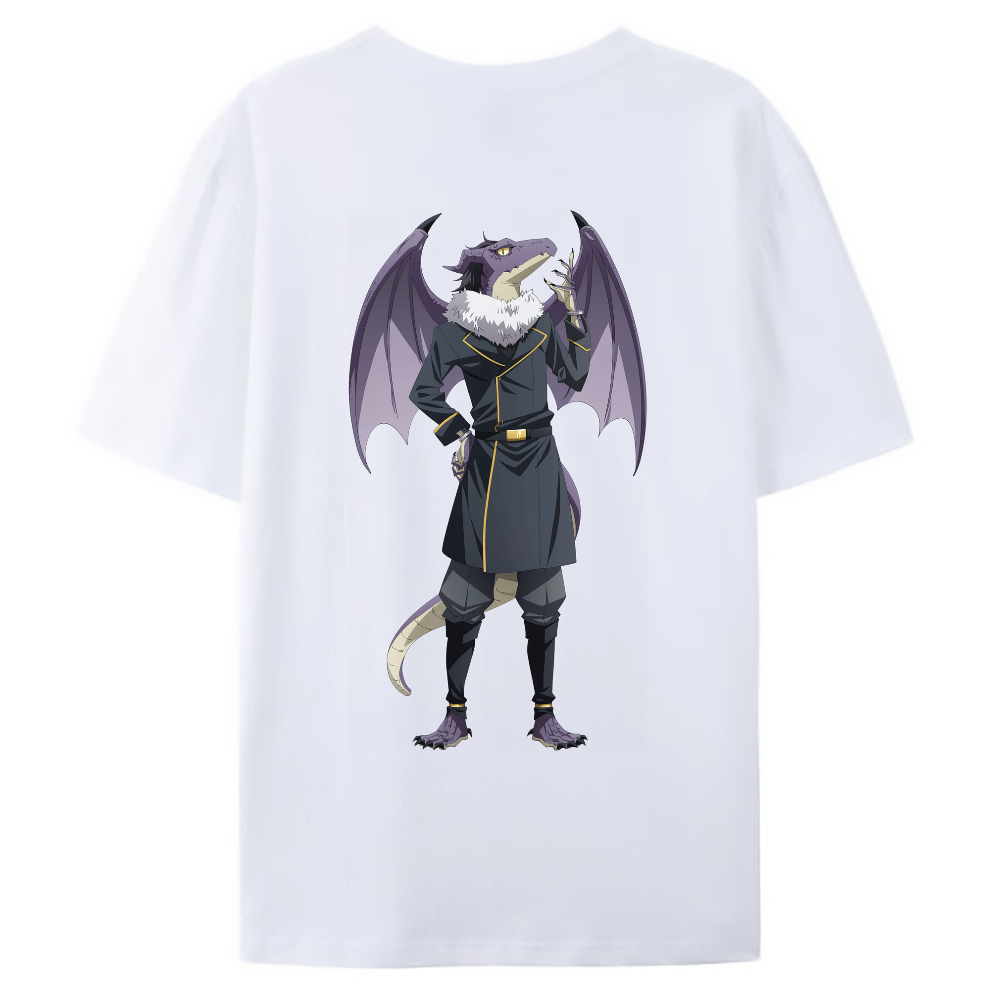 （画像用） 転スラ Regarding Reincarnated to Slime 綿100％ メンズ半袖Tシャツ（バックプリント） 通気性