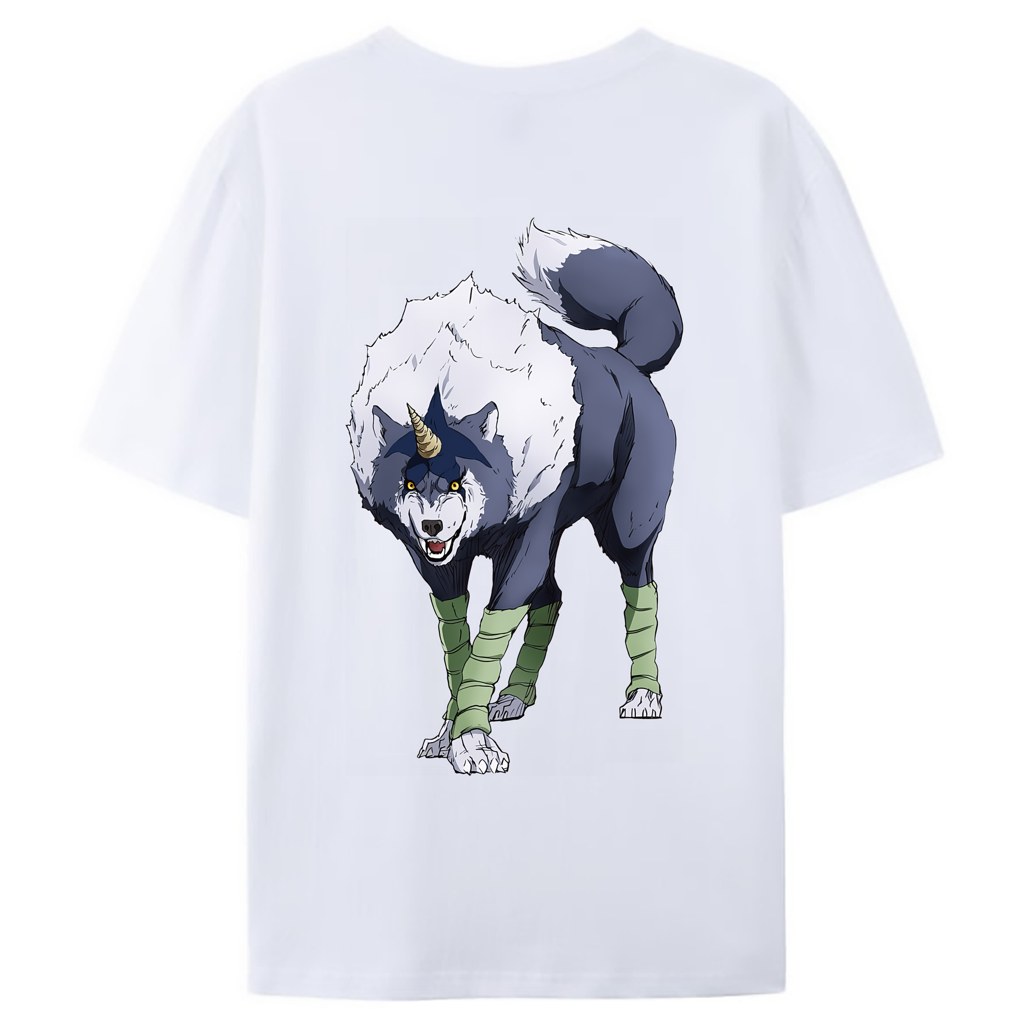 （画像用） 転スラ Regarding Reincarnated to Slime 綿100％ メンズ半袖Tシャツ（バックプリント） 通気性