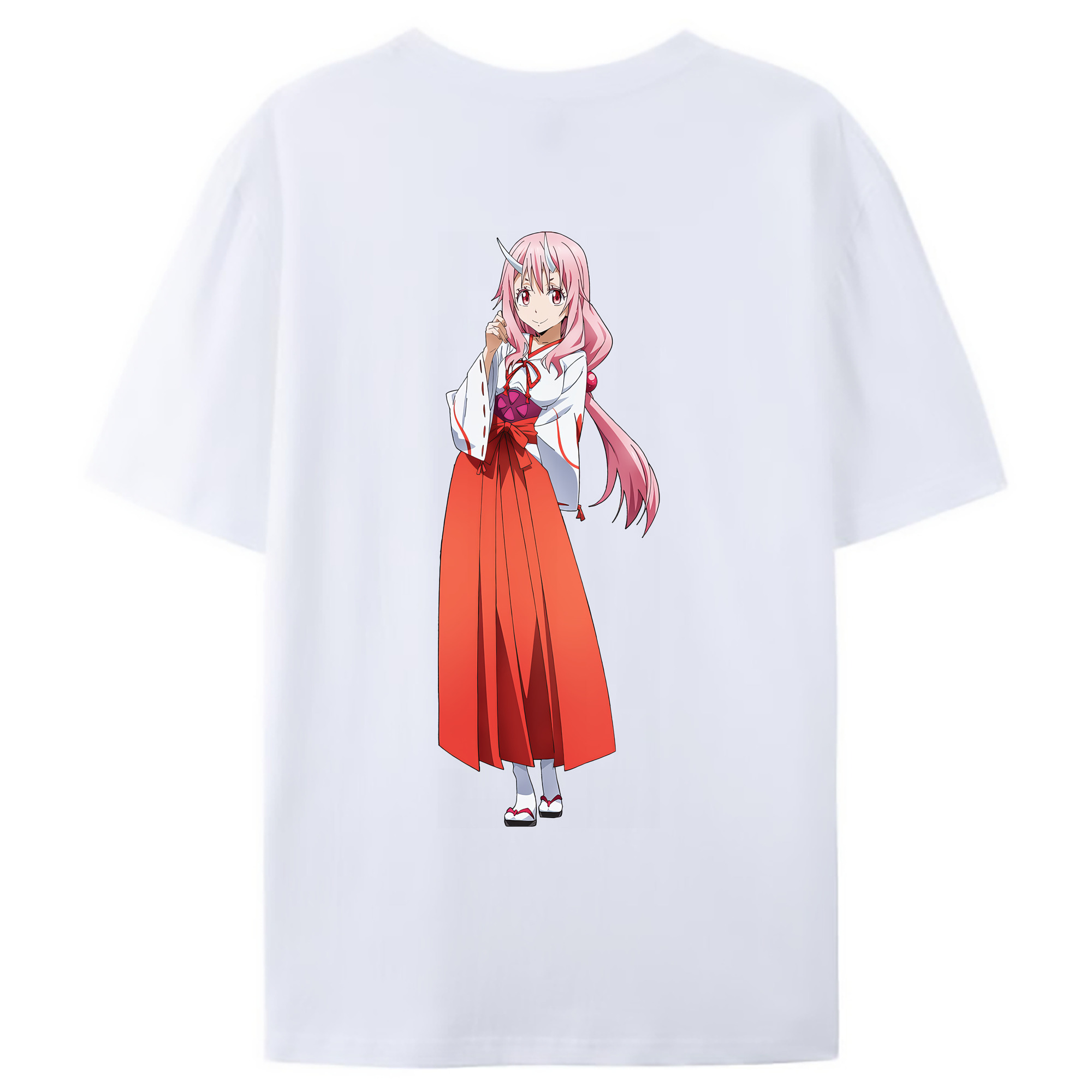 （画像用） 転スラ Regarding Reincarnated to Slime 綿100％ メンズ半袖Tシャツ（バックプリント） 通気性