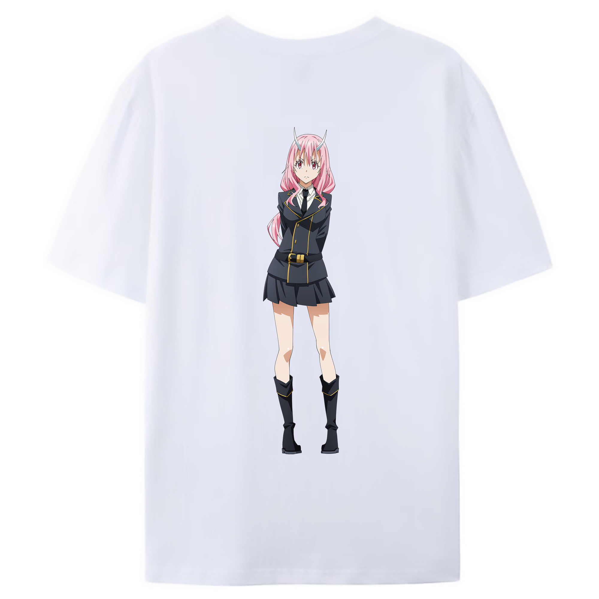 （画像用） 転スラ Regarding Reincarnated to Slime 綿100％ メンズ半袖Tシャツ（バックプリント） 通気性