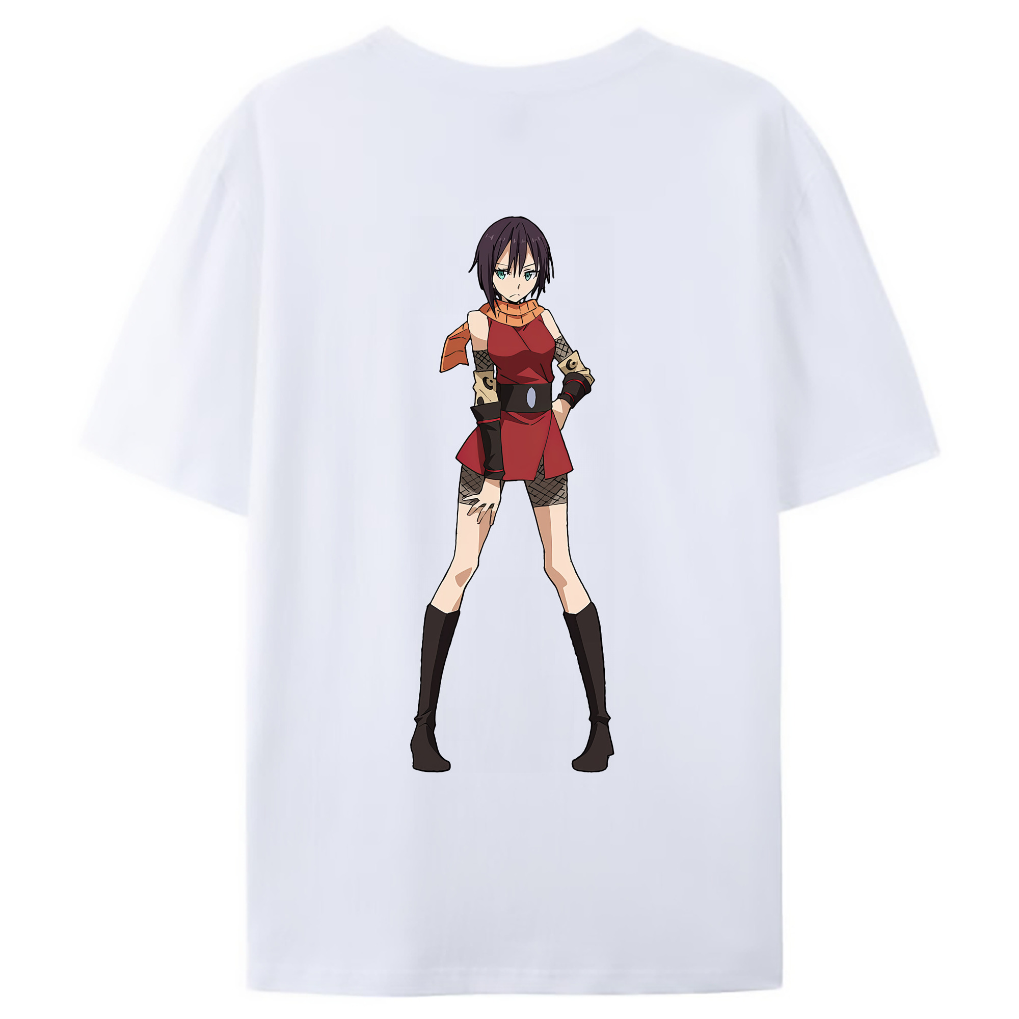 （画像用） 転スラ Regarding Reincarnated to Slime 綿100％ メンズ半袖Tシャツ（バックプリント） 通気性