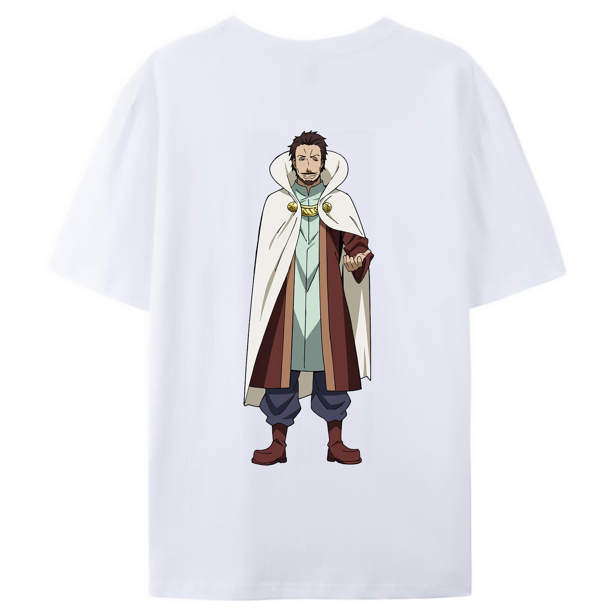 （画像用） 転スラ Regarding Reincarnated to Slime 綿100％ メンズ半袖Tシャツ（バックプリント） 通気性