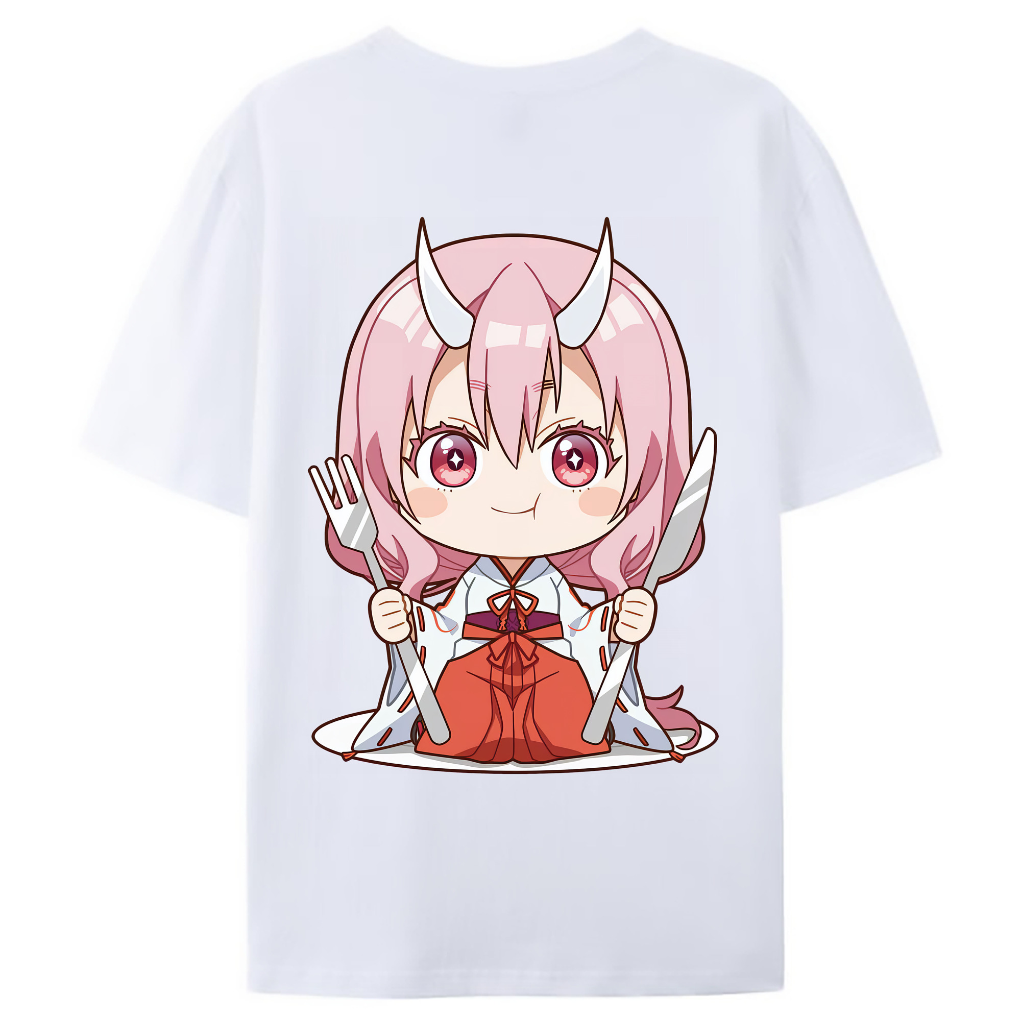 （画像用） 転スラ Regarding Reincarnated to Slime 綿100％ メンズ半袖Tシャツ（バックプリント） 通気性
