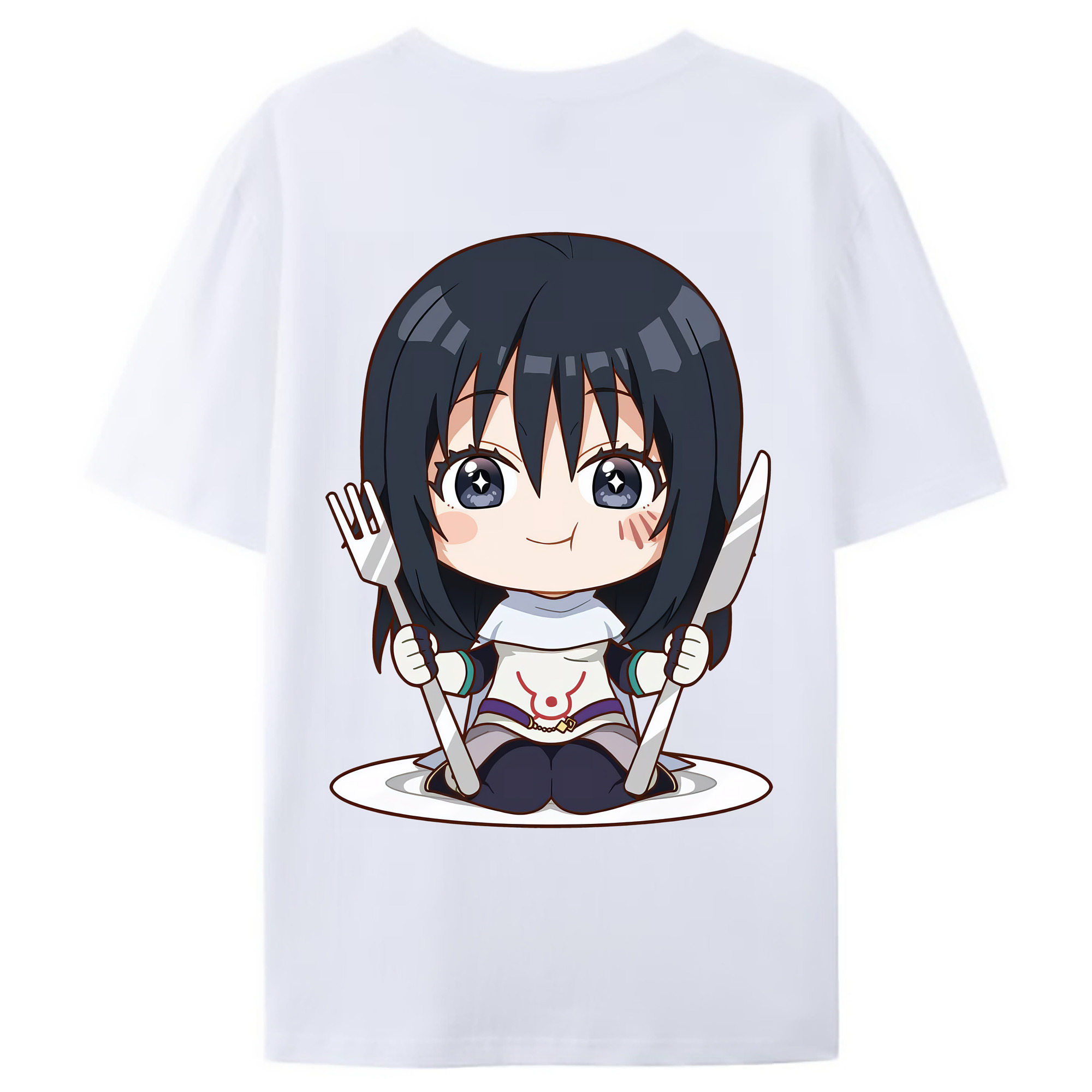 （画像用） 転スラ Regarding Reincarnated to Slime 綿100％ メンズ半袖Tシャツ（バックプリント） 通気性