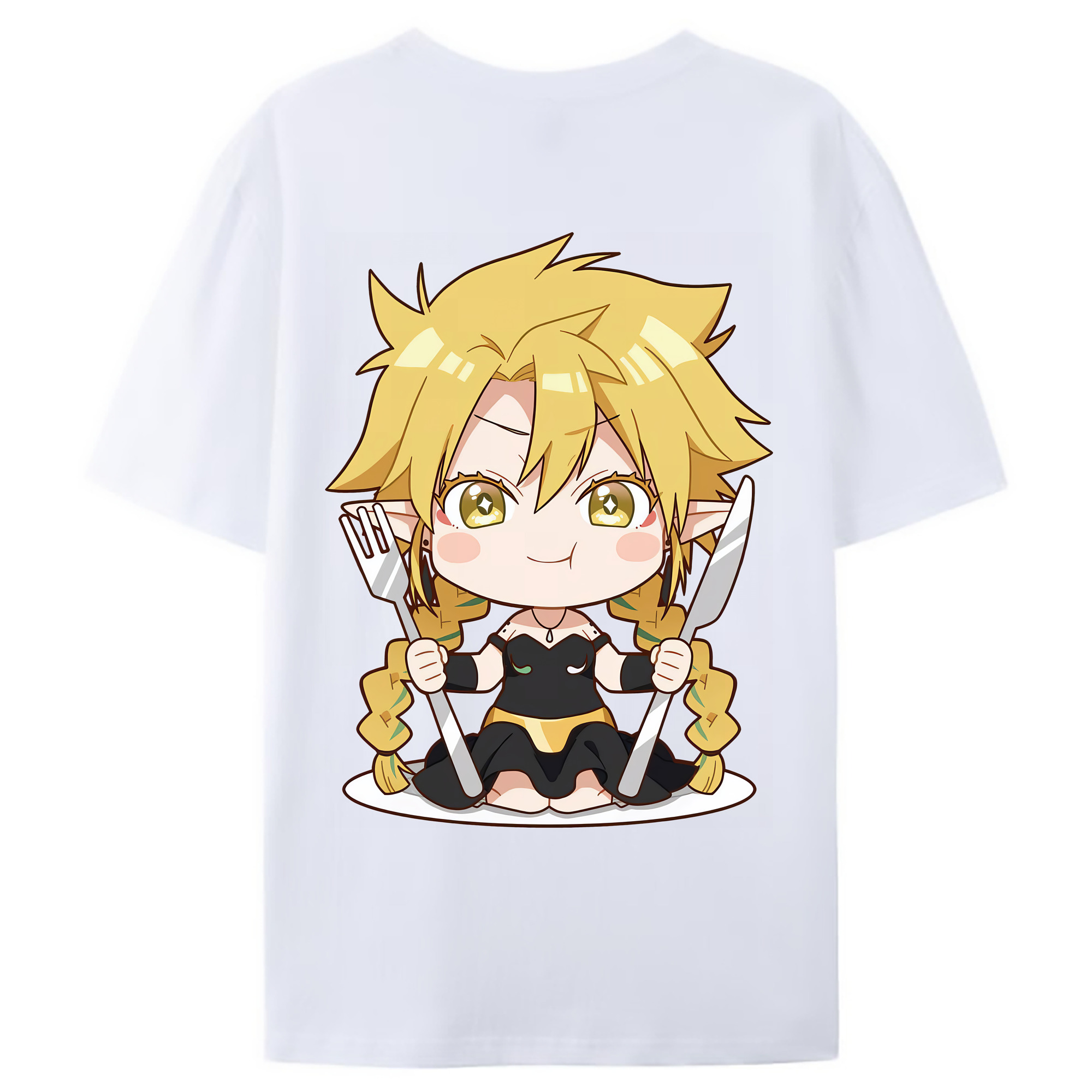 （画像用） 転スラ Regarding Reincarnated to Slime 綿100％ メンズ半袖Tシャツ（バックプリント） 通気性