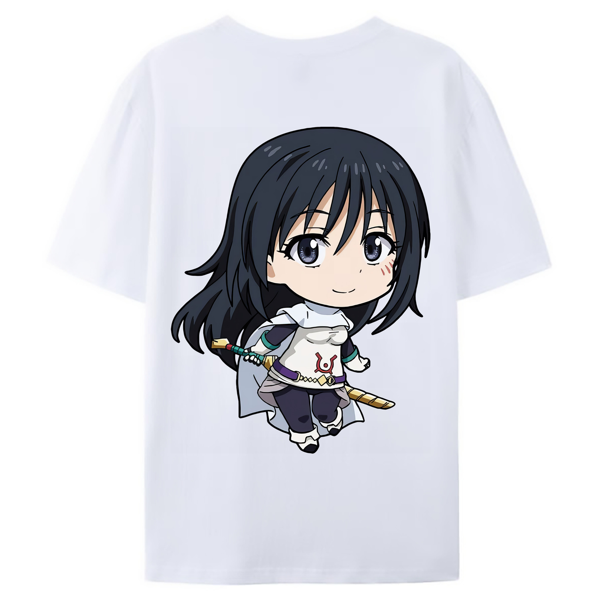（画像用） 転スラ Regarding Reincarnated to Slime 綿100％ メンズ半袖Tシャツ（バックプリント） 通気性