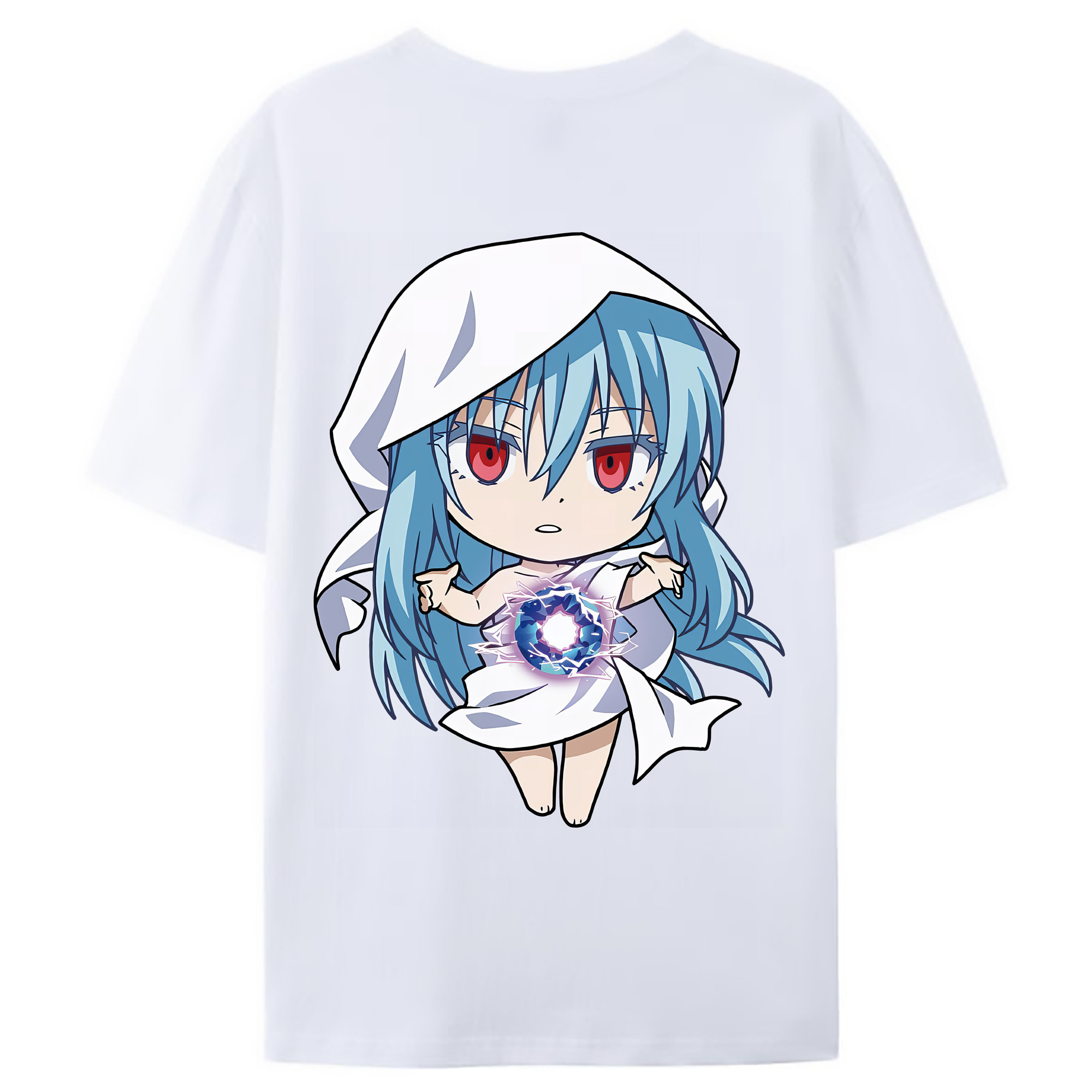 （画像用） 転スラ Regarding Reincarnated to Slime 綿100％ メンズ半袖Tシャツ（バックプリント） 通気性