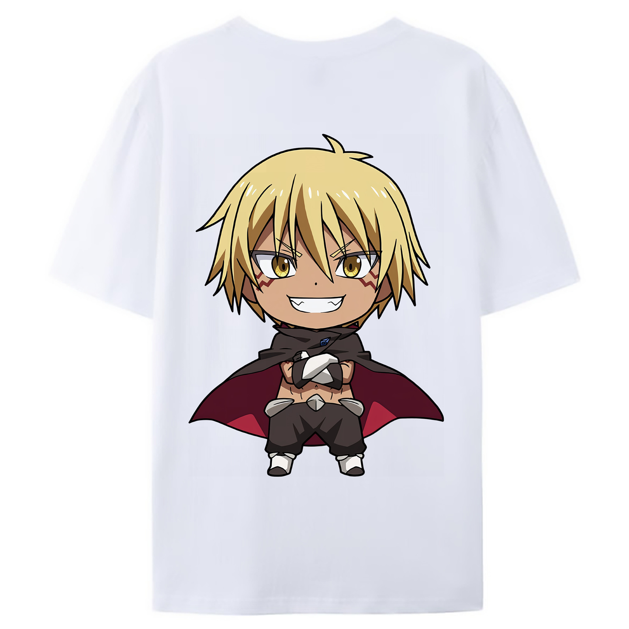 （画像用） 転スラ Regarding Reincarnated to Slime 綿100％ メンズ半袖Tシャツ（バックプリント） 通気性