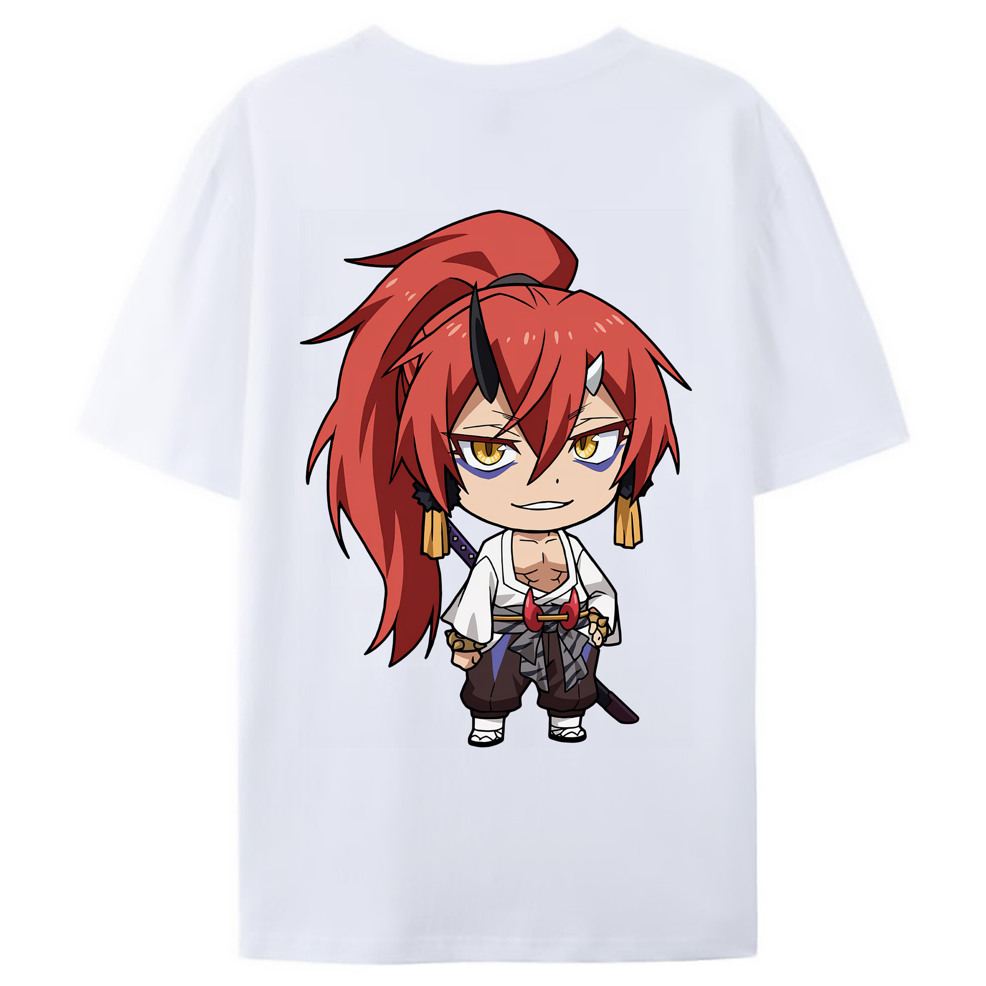 （画像用） 転スラ Regarding Reincarnated to Slime 綿100％ メンズ半袖Tシャツ（バックプリント） 通気性