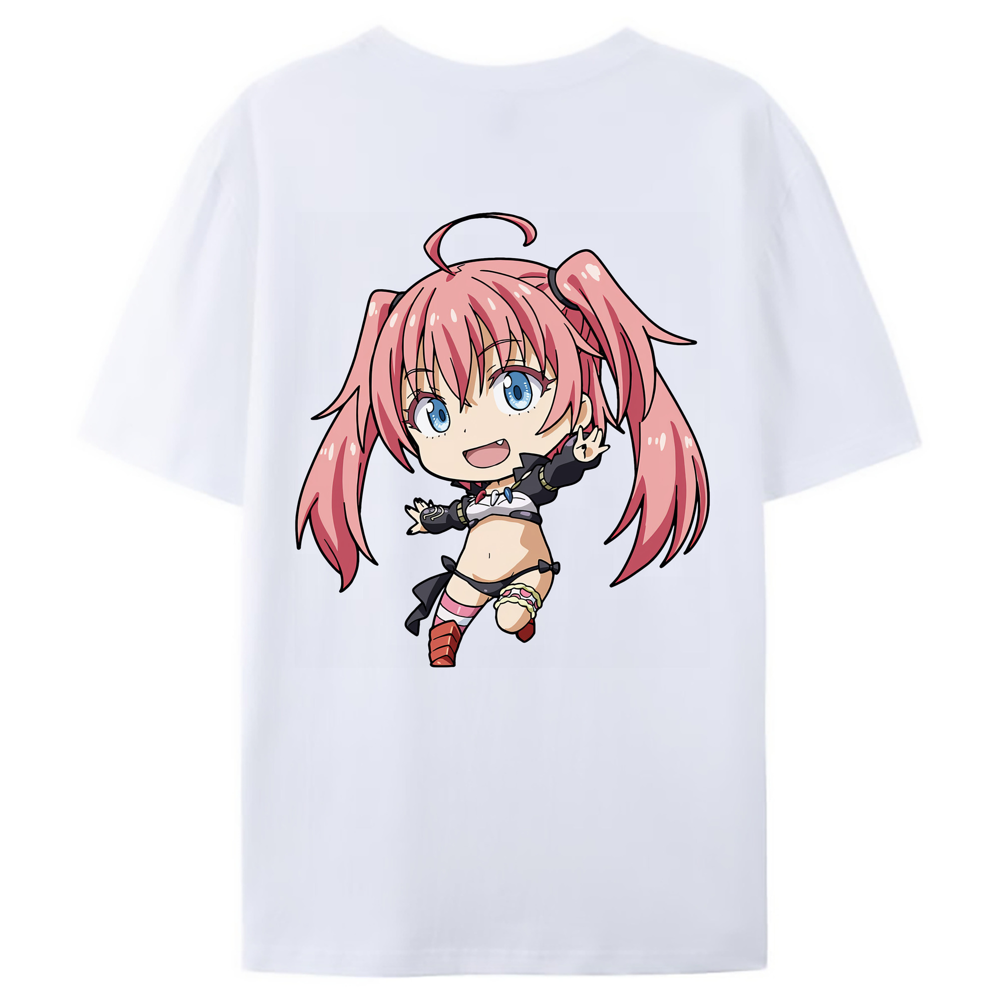 （画像用） 転スラ Regarding Reincarnated to Slime 綿100％ メンズ半袖Tシャツ（バックプリント） 通気性