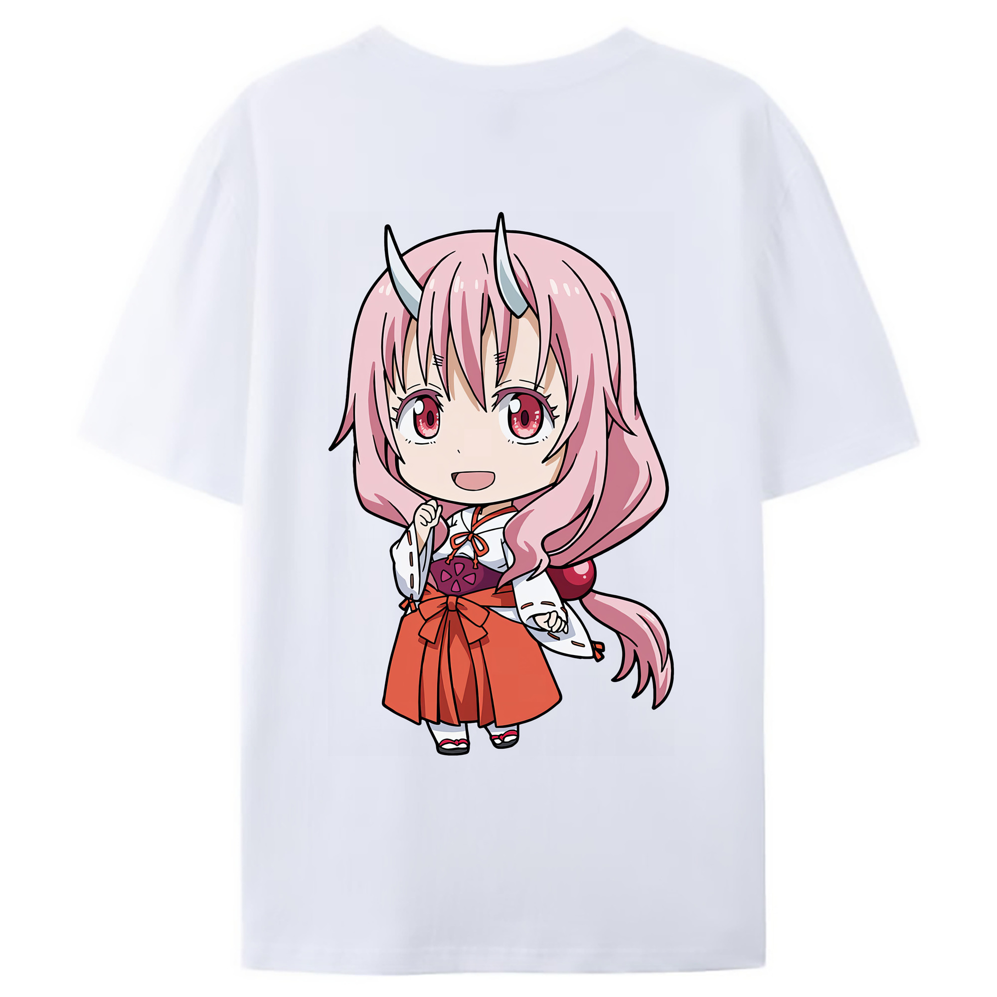 （画像用） 転スラ Regarding Reincarnated to Slime 綿100％ メンズ半袖Tシャツ（バックプリント） 通気性
