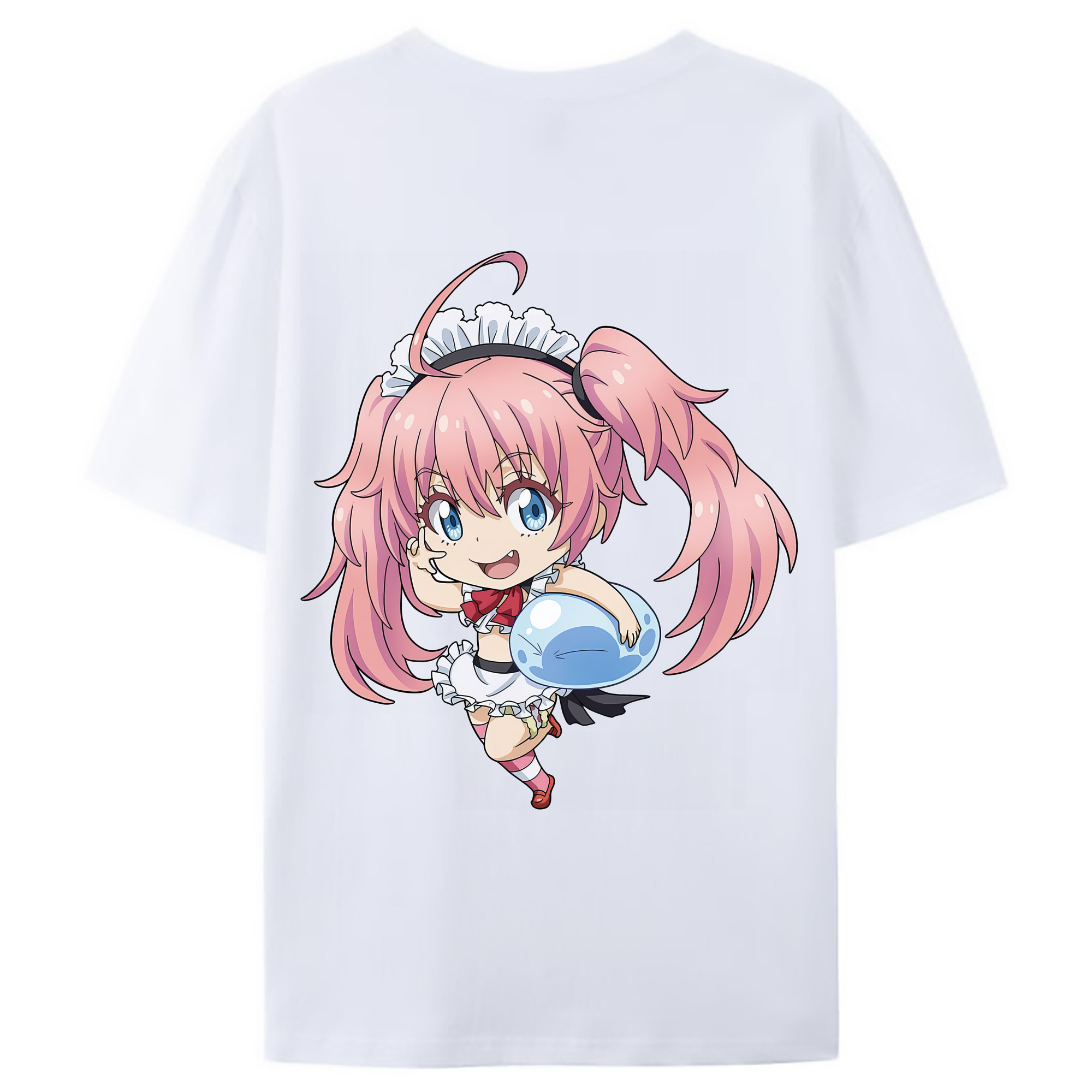 （画像用） 転スラ Regarding Reincarnated to Slime 綿100％ メンズ半袖Tシャツ（バックプリント） 通気性