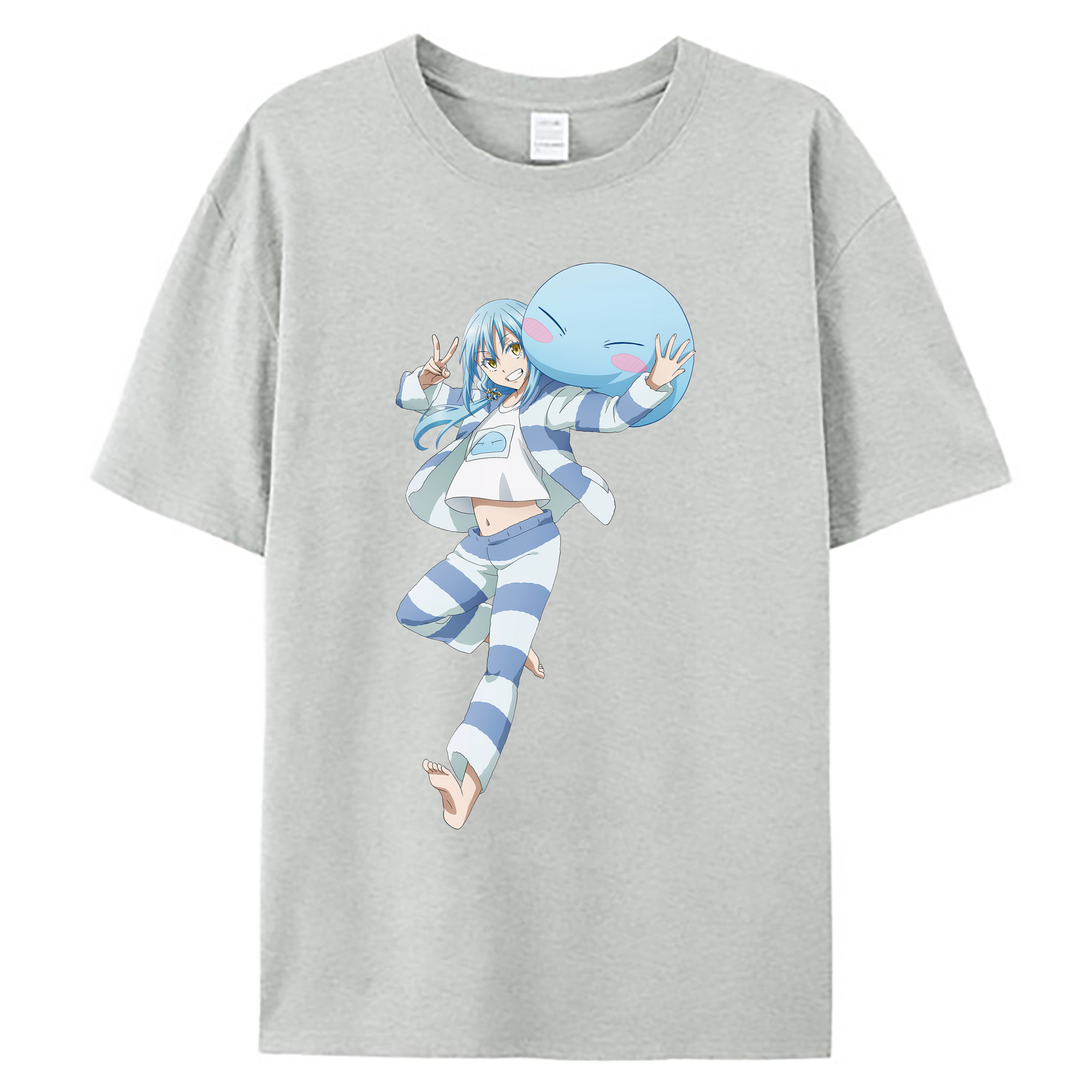 （画像用） 転スラ Regarding Reincarnated to Slime 綿100％ メンズ半袖Tシャツ｜肌触りやわらか＆通気性