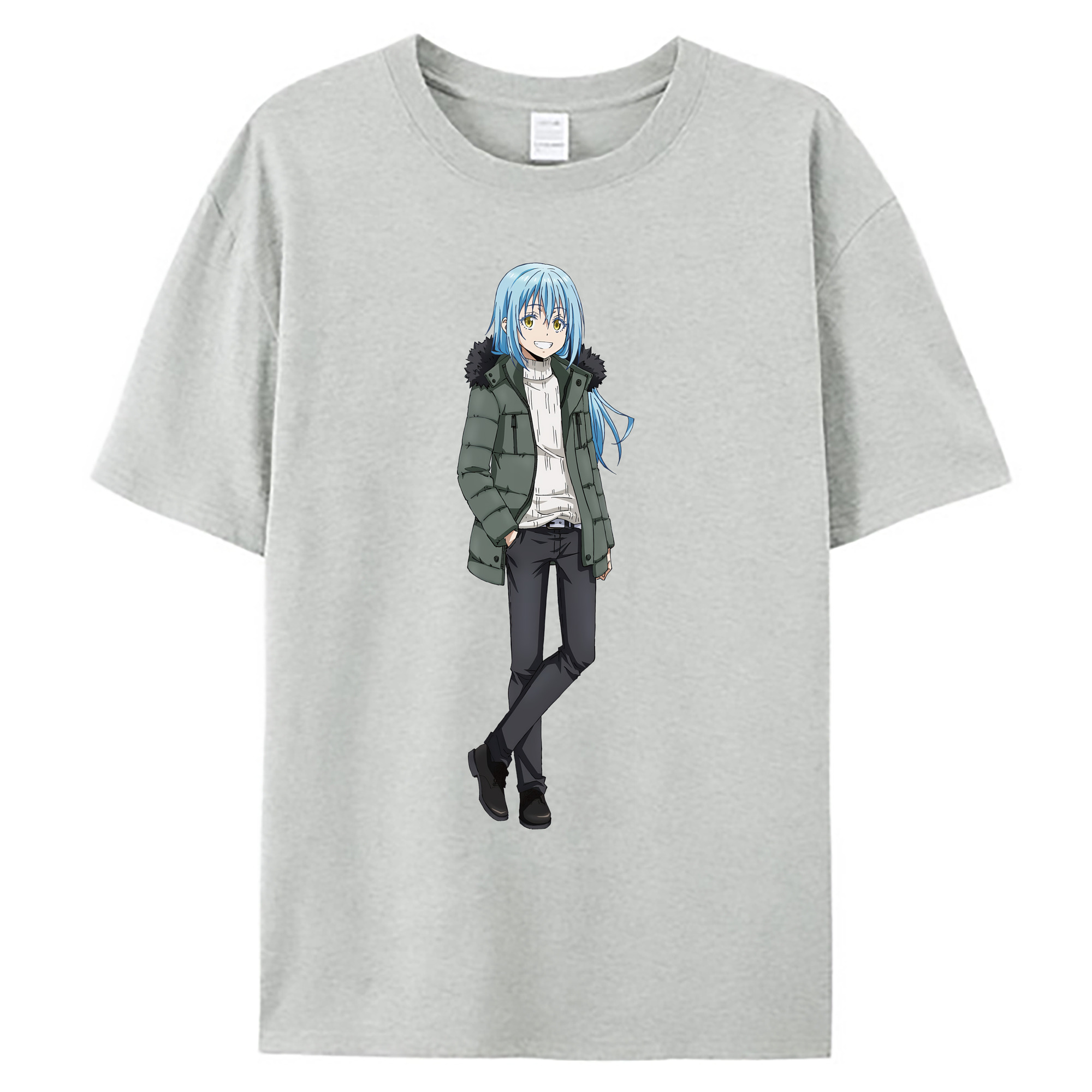 （画像用） 転スラ Regarding Reincarnated to Slime 綿100％ メンズ半袖Tシャツ｜肌触りやわらか＆通気性