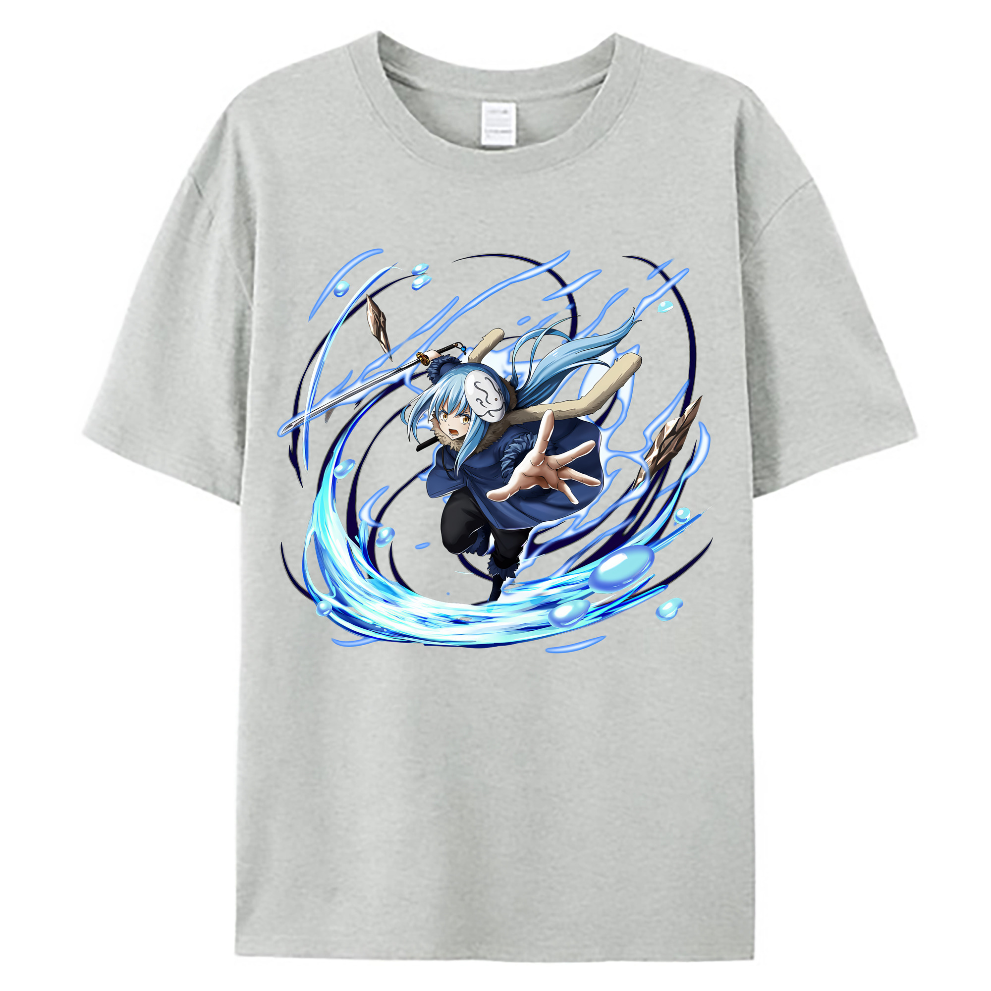 （画像用） 転スラ Regarding Reincarnated to Slime 綿100％ メンズ半袖Tシャツ｜肌触りやわらか＆通気性