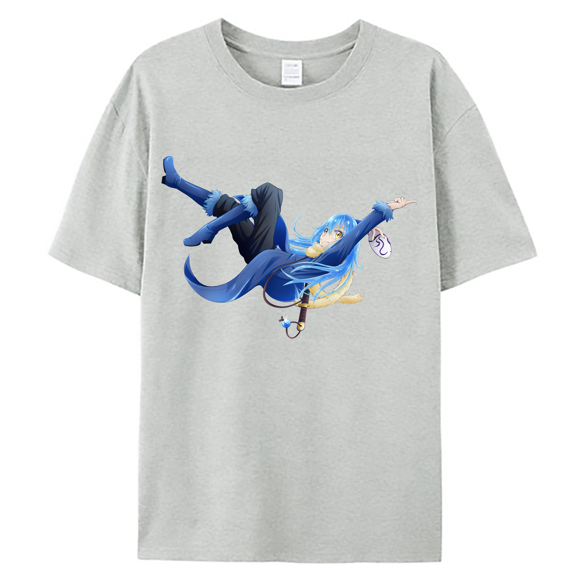 （画像用） 転スラ Regarding Reincarnated to Slime 綿100％ メンズ半袖Tシャツ｜肌触りやわらか＆通気性