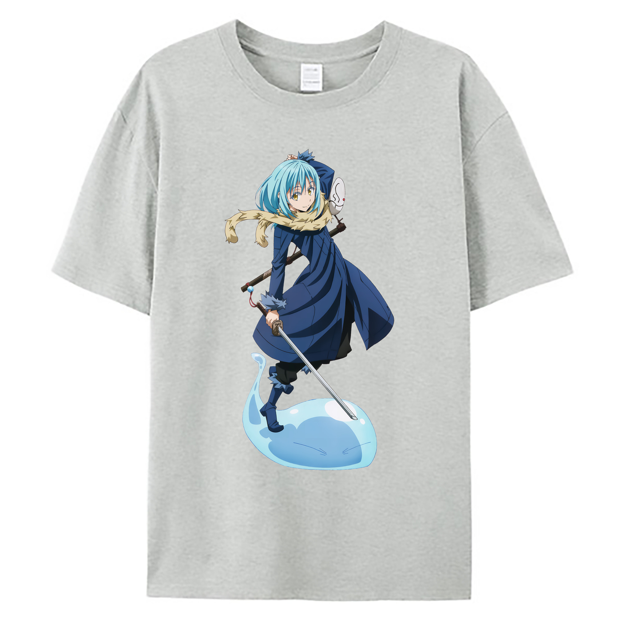 （画像用） 転スラ Regarding Reincarnated to Slime 綿100％ メンズ半袖Tシャツ｜肌触りやわらか＆通気性