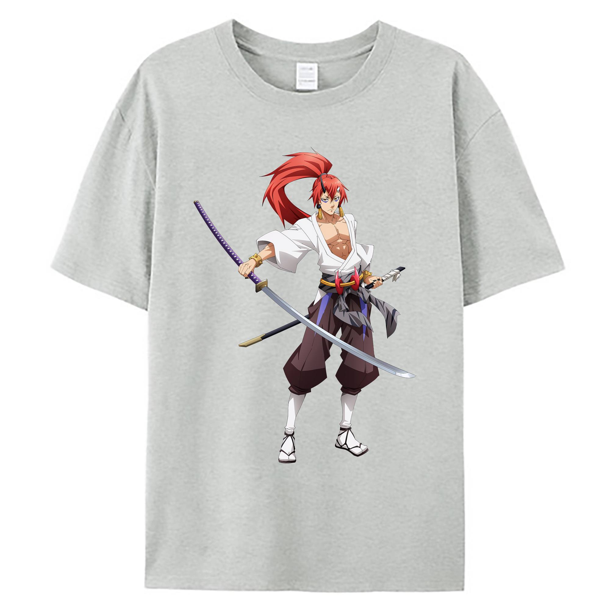 （画像用） 転スラ Regarding Reincarnated to Slime 綿100％ メンズ半袖Tシャツ｜肌触りやわらか＆通気性
