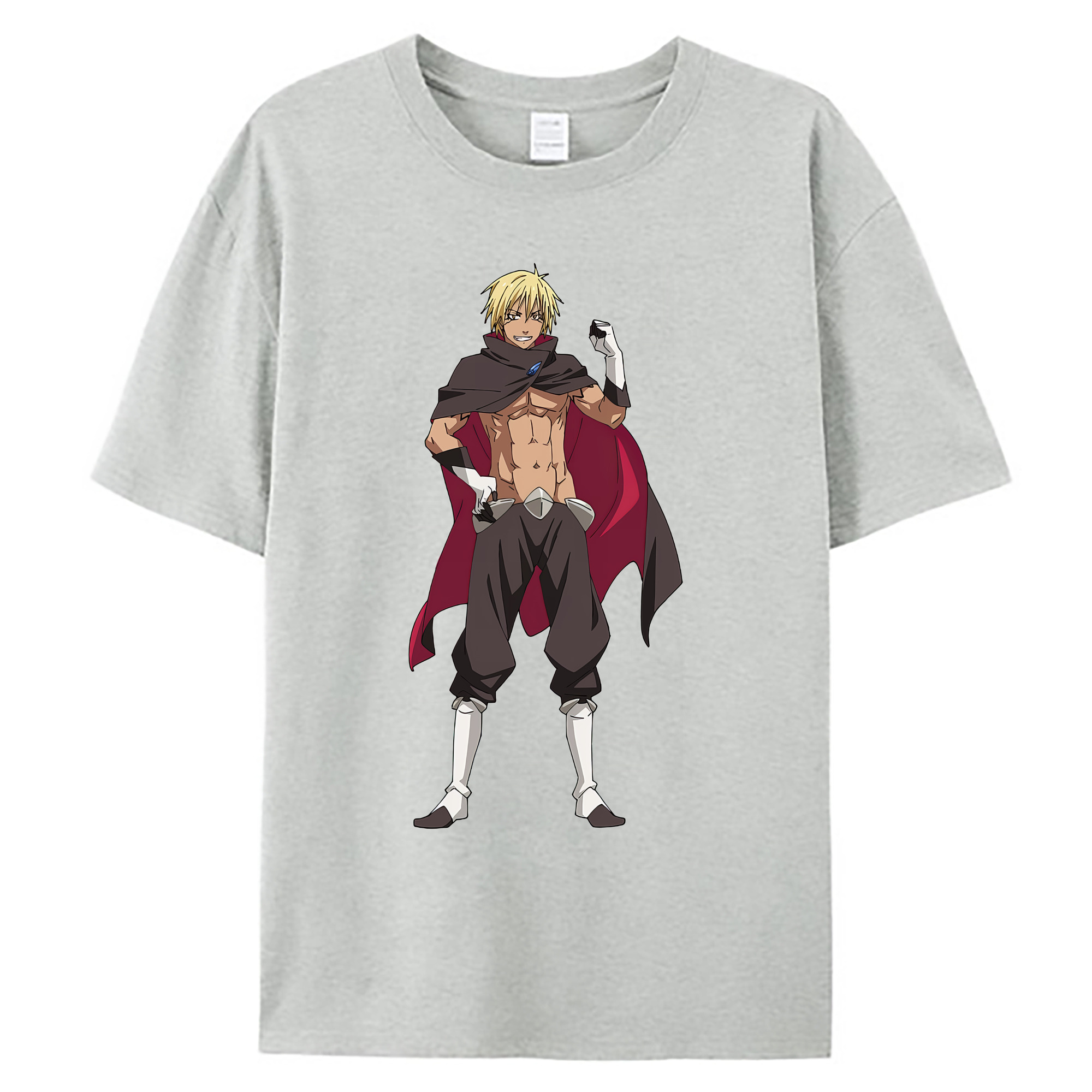 （画像用） 転スラ Regarding Reincarnated to Slime 綿100％ メンズ半袖Tシャツ｜肌触りやわらか＆通気性