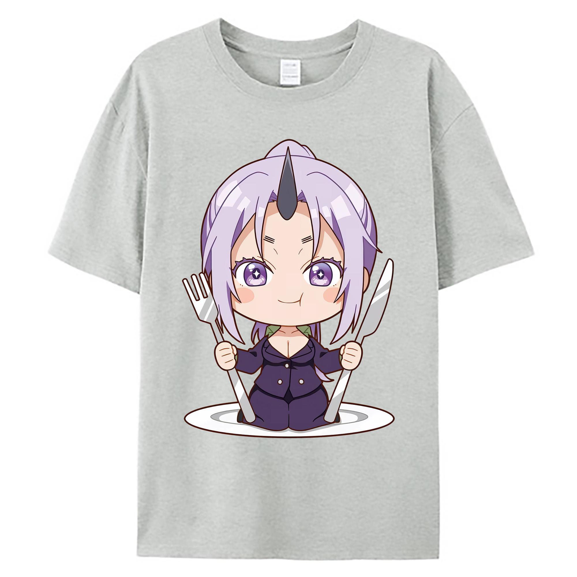 （画像用） 転スラ Regarding Reincarnated to Slime 綿100％ メンズ半袖Tシャツ｜肌触りやわらか＆通気性