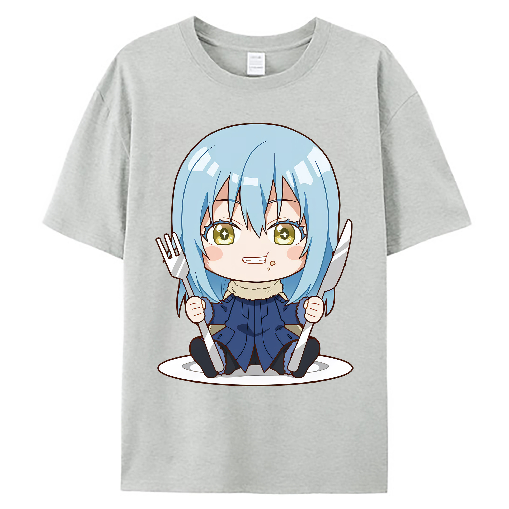 （画像用） 転スラ Regarding Reincarnated to Slime 綿100％ メンズ半袖Tシャツ｜肌触りやわらか＆通気性
