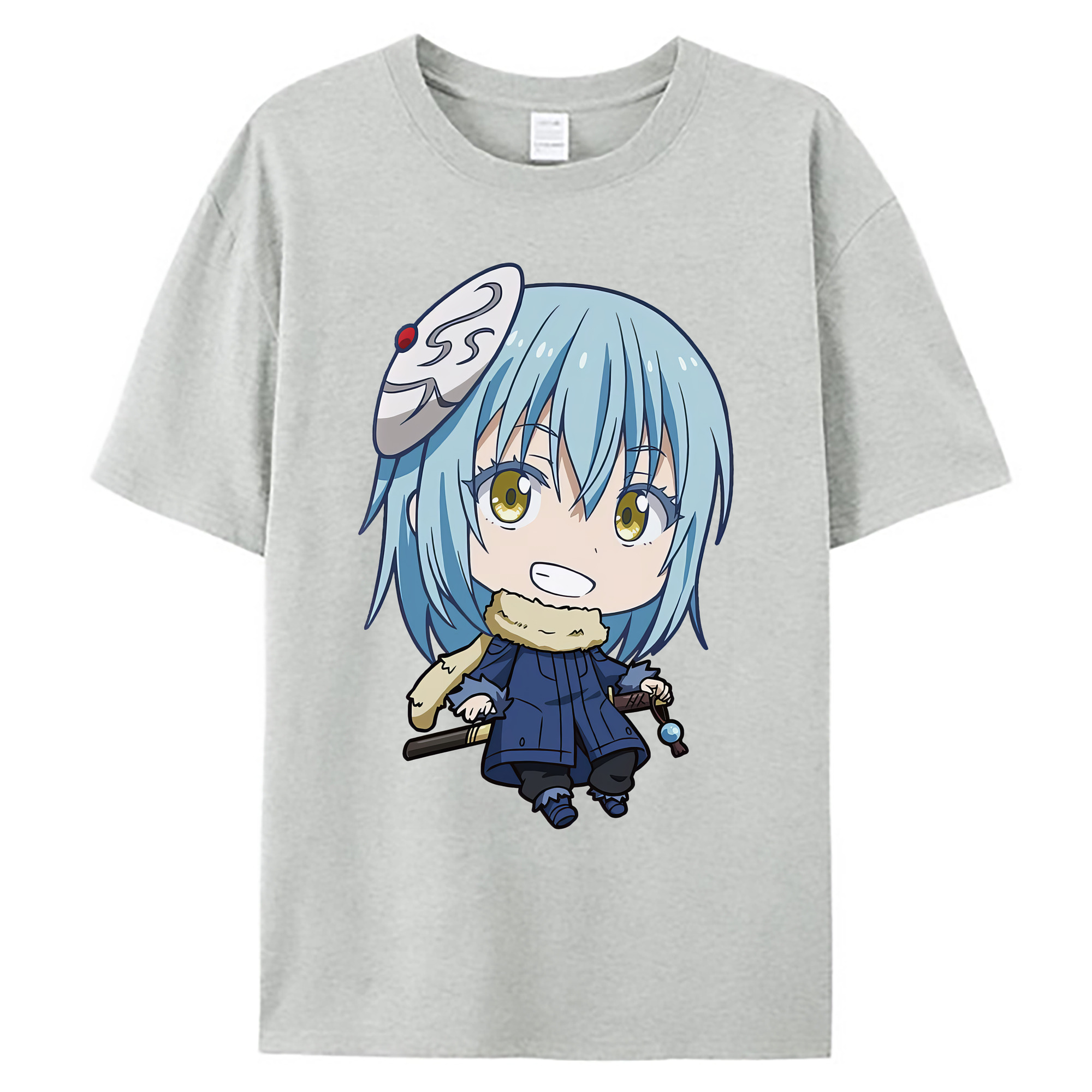 （画像用） 転スラ Regarding Reincarnated to Slime 綿100％ メンズ半袖Tシャツ｜肌触りやわらか＆通気性
