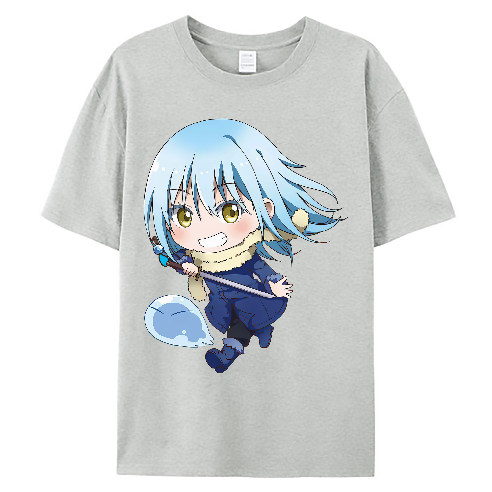 （画像用） 転スラ Regarding Reincarnated to Slime 綿100％ メンズ半袖Tシャツ｜肌触りやわらか＆通気性