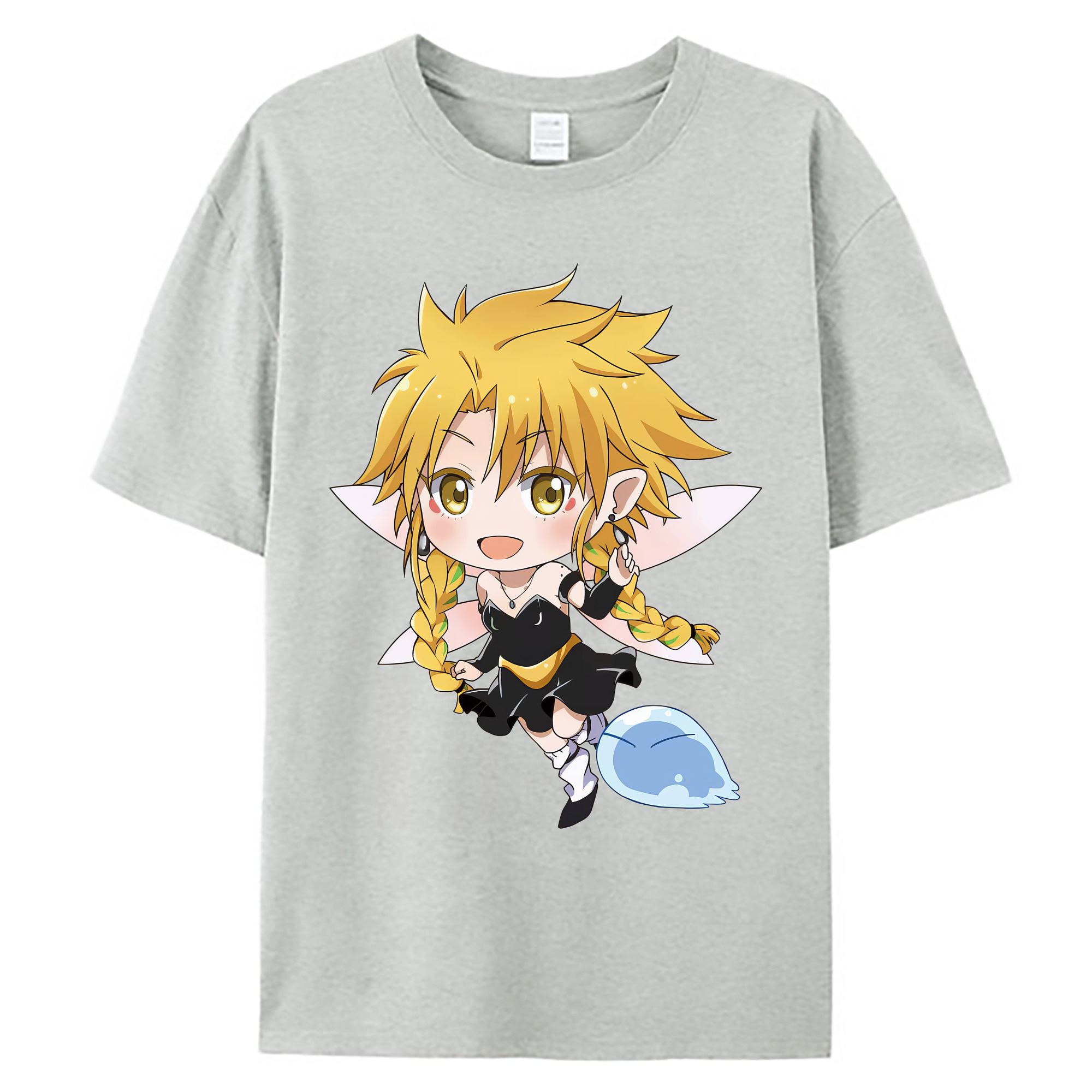 （画像用） 転スラ Regarding Reincarnated to Slime 綿100％ メンズ半袖Tシャツ｜肌触りやわらか＆通気性