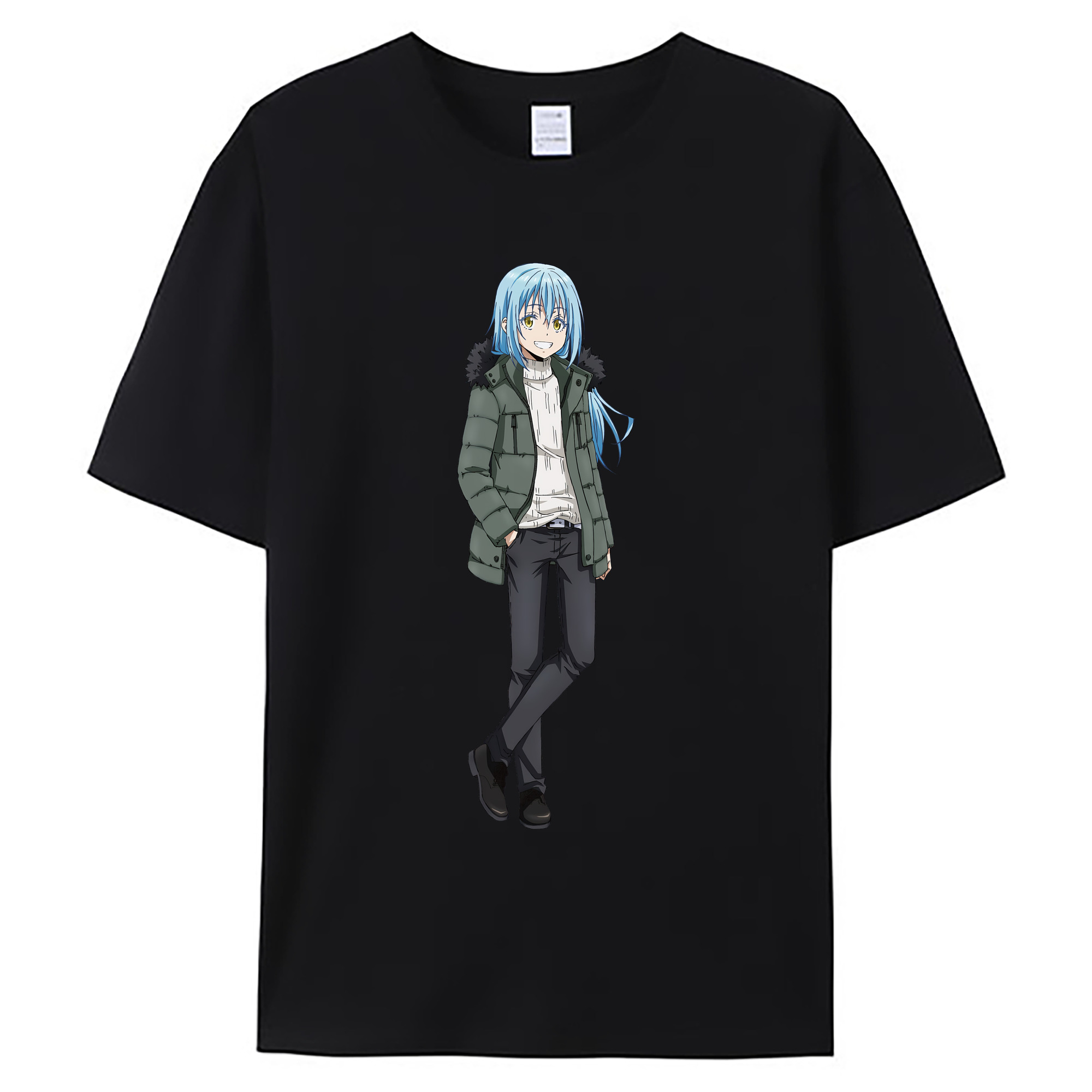 （画像用） 転スラ Regarding Reincarnated to Slime 綿100％ メンズ半袖Tシャツ｜肌触りやわらか＆通気性