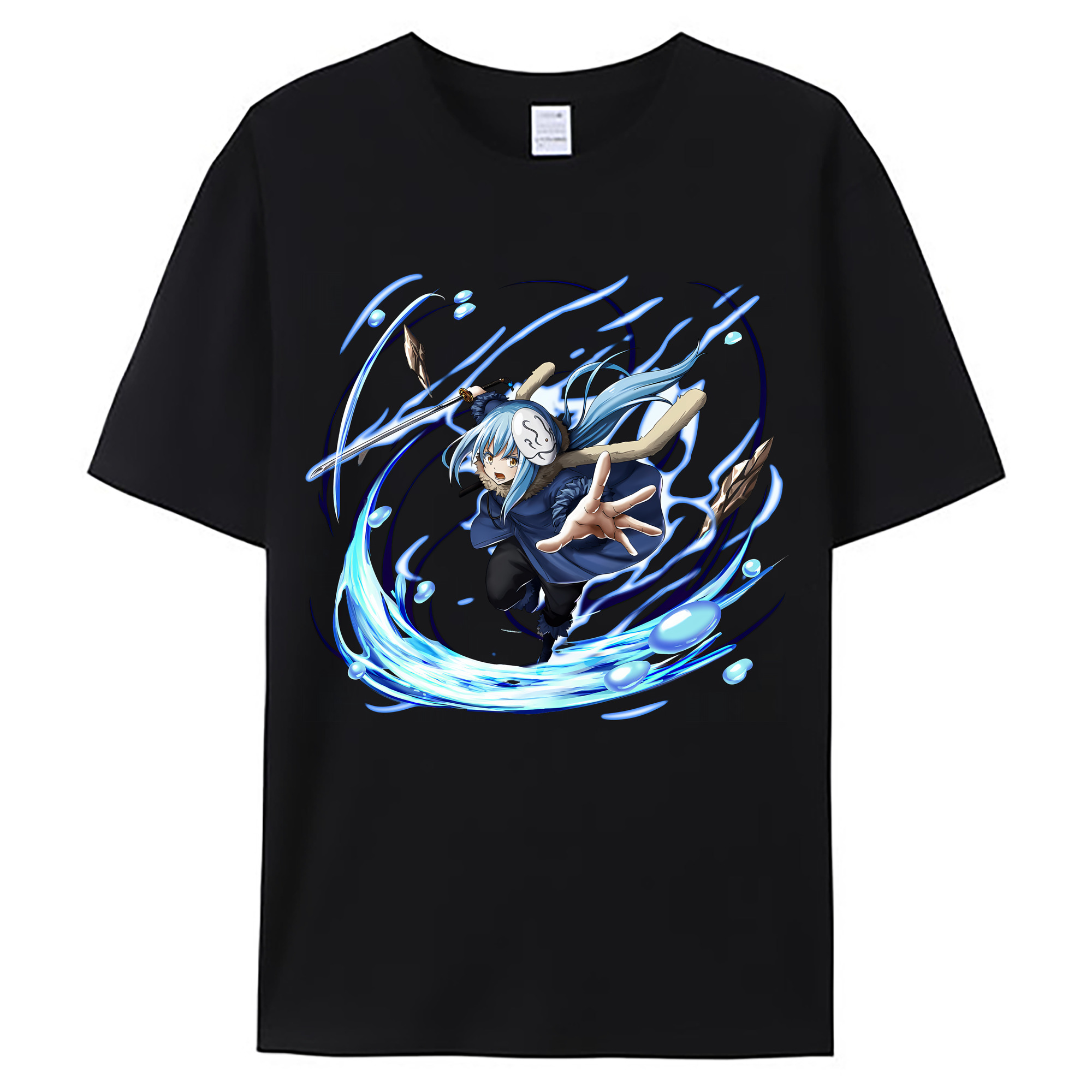 （画像用） 転スラ Regarding Reincarnated to Slime 綿100％ メンズ半袖Tシャツ｜肌触りやわらか＆通気性