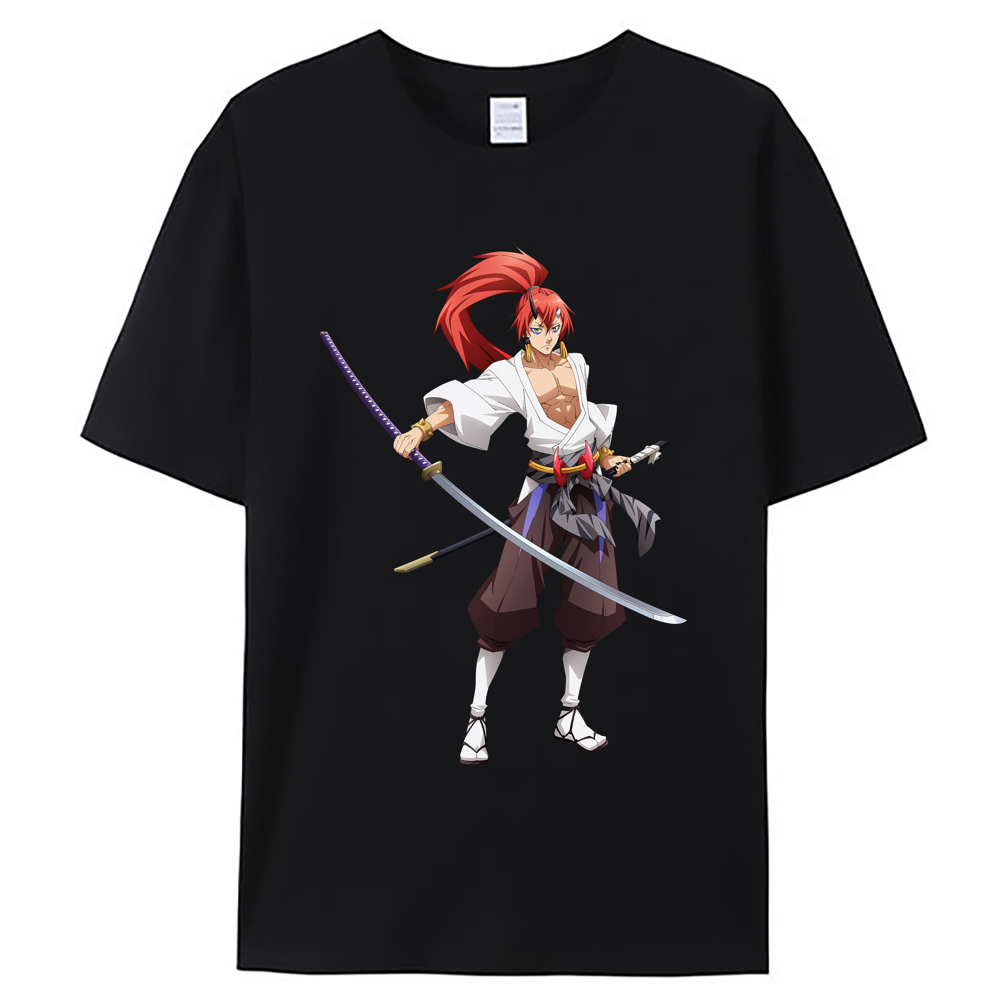 （画像用） 転スラ Regarding Reincarnated to Slime 綿100％ メンズ半袖Tシャツ｜肌触りやわらか＆通気性