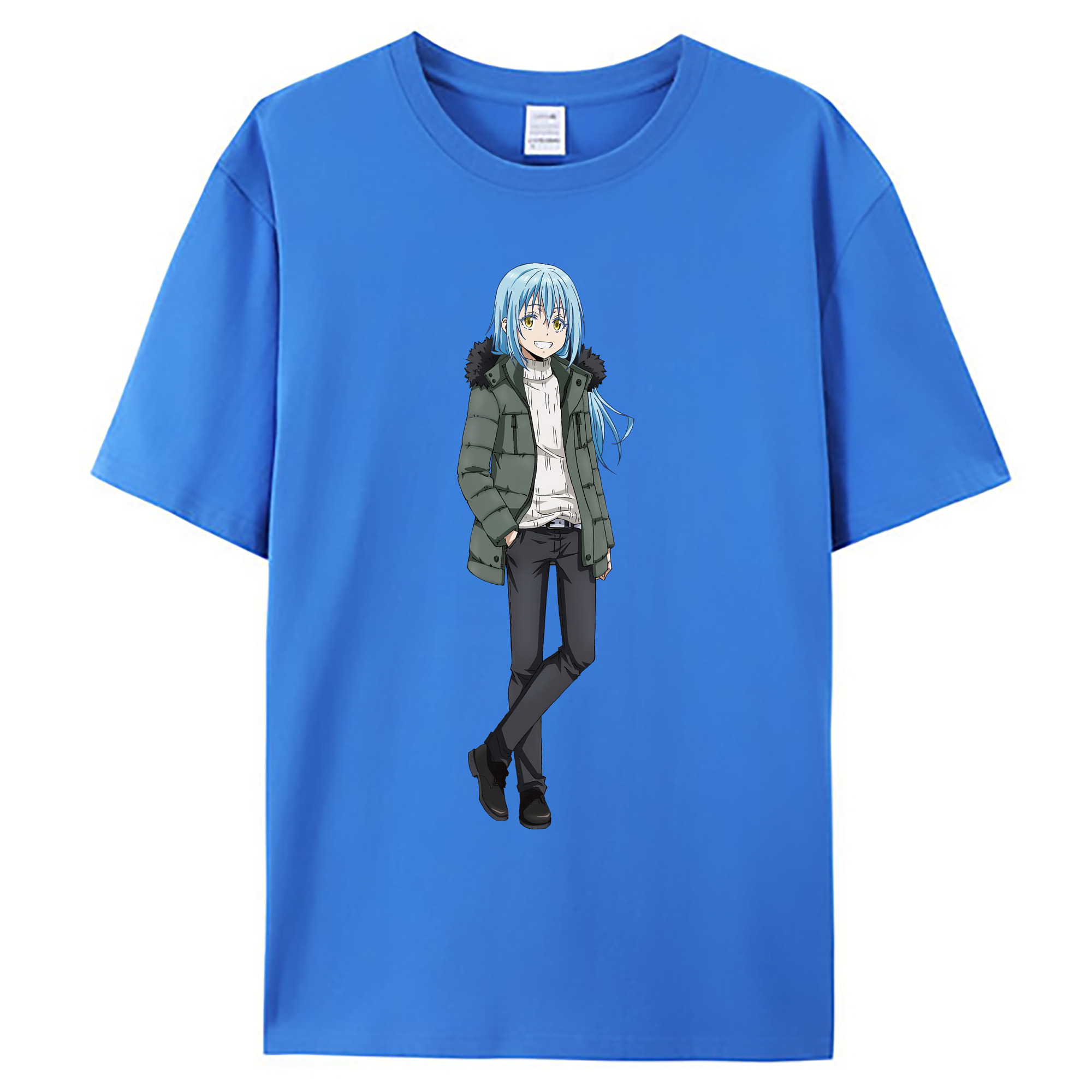 （画像用） 転スラ Regarding Reincarnated to Slime 綿100％ メンズ半袖Tシャツ｜肌触りやわらか＆通気性