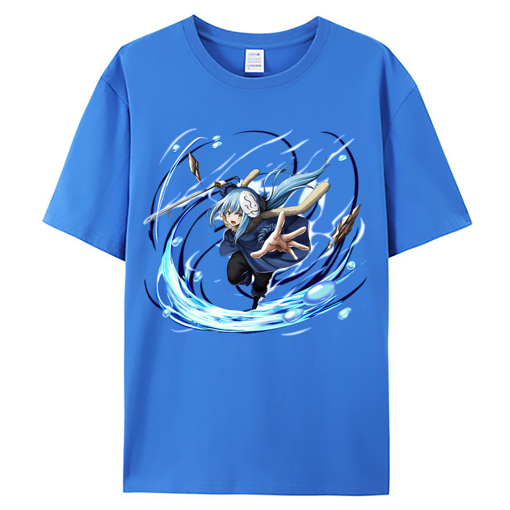 （画像用） 転スラ Regarding Reincarnated to Slime 綿100％ メンズ半袖Tシャツ｜肌触りやわらか＆通気性