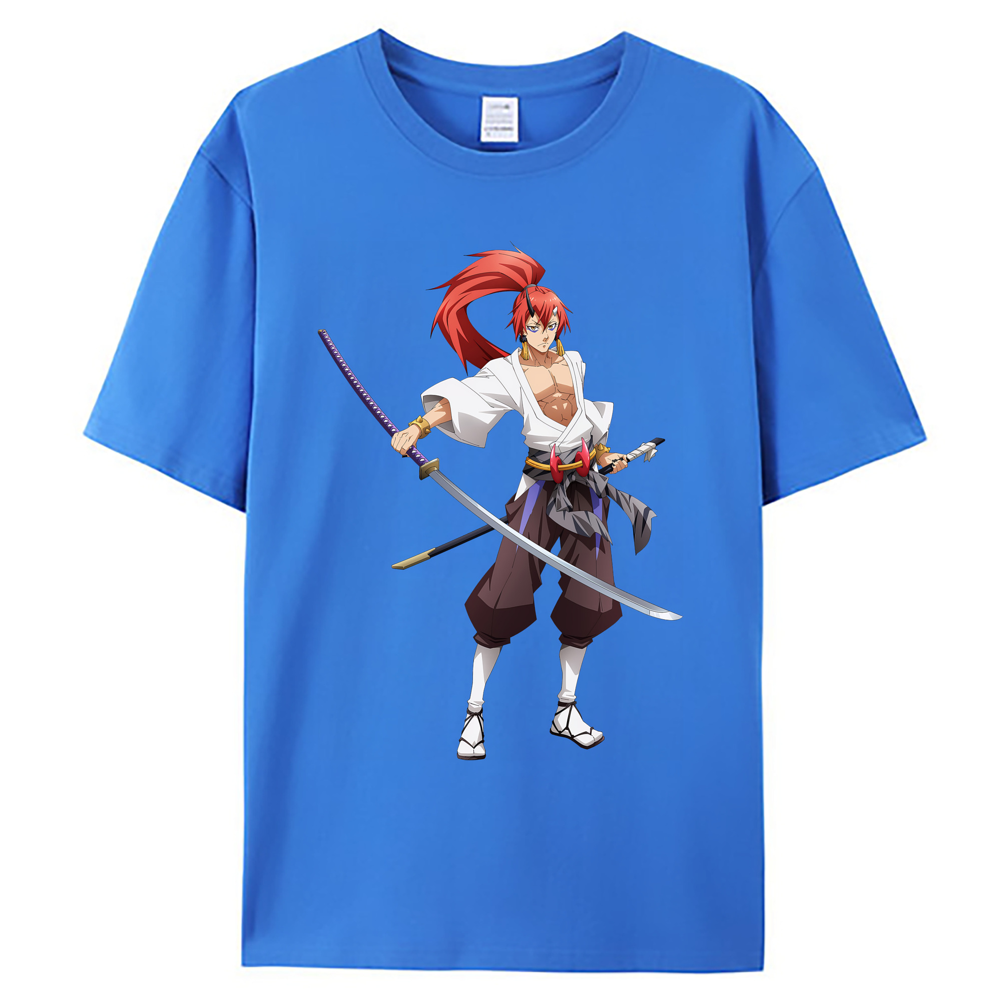 （画像用） 転スラ Regarding Reincarnated to Slime 綿100％ メンズ半袖Tシャツ｜肌触りやわらか＆通気性