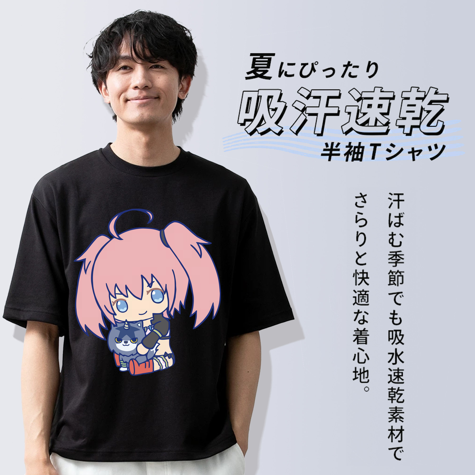 転スラ Regarding Reincarnated to Slime 綿100％ メンズ半袖Tシャツ｜肌触りやわらか＆通気性