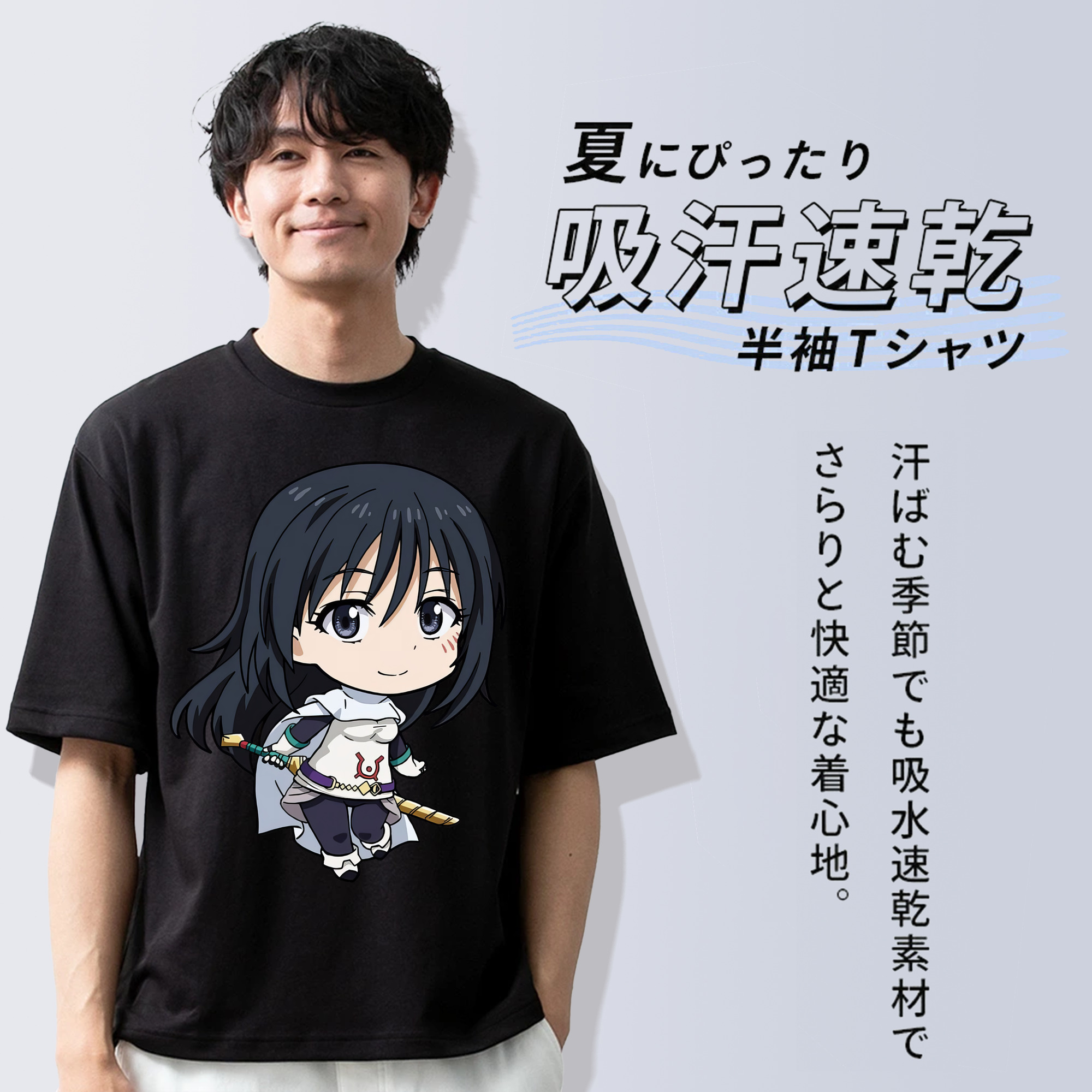 転スラ Regarding Reincarnated to Slime 綿100％ メンズ半袖Tシャツ｜肌触りやわらか＆通気性
