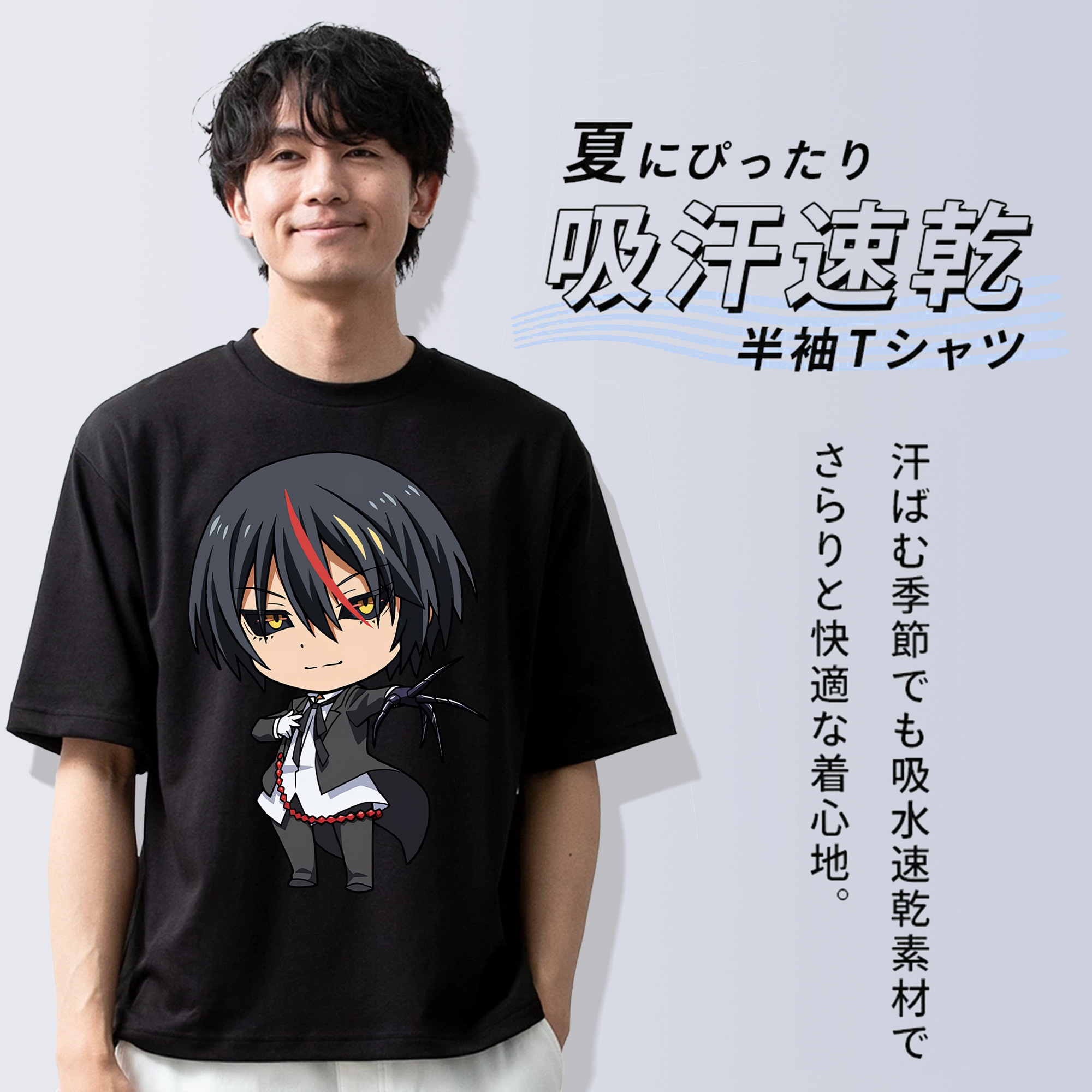 転スラ Regarding Reincarnated to Slime 綿100％ メンズ半袖Tシャツ｜肌触りやわらか＆通気性