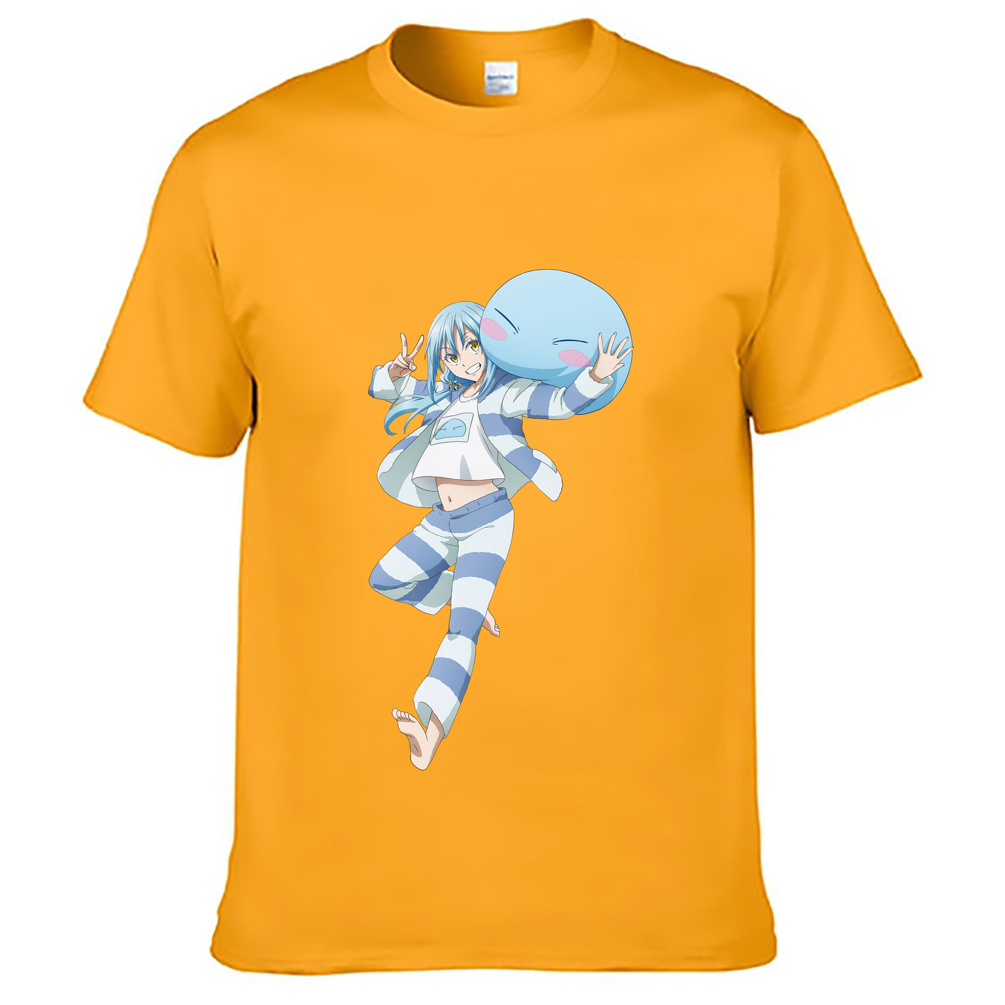 （画像用） 転スラ Regarding Reincarnated to Slime 綿100％ メンズ半袖Tシャツ｜肌触りやわらか＆通気性