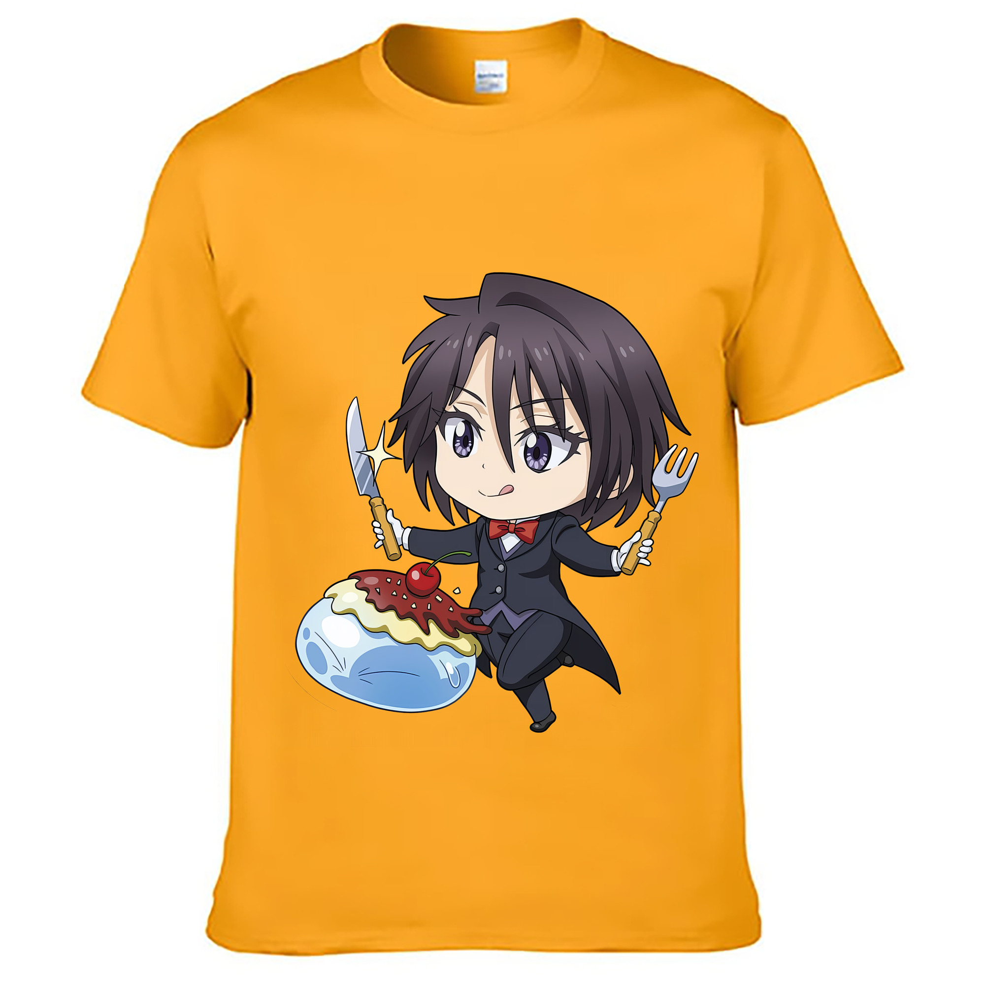 （画像用） 転スラ Regarding Reincarnated to Slime 綿100％ メンズ半袖Tシャツ｜肌触りやわらか＆通気性