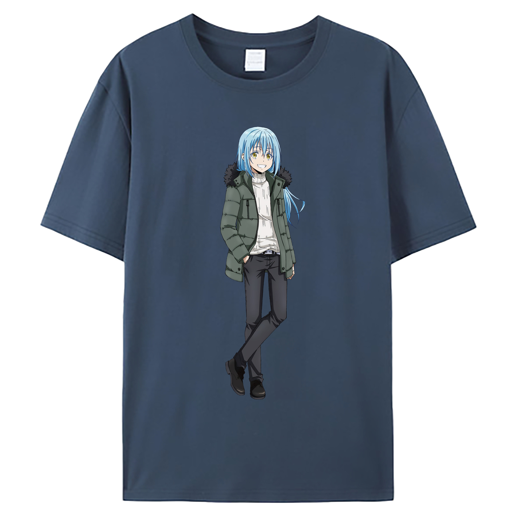 （画像用） 転スラ Regarding Reincarnated to Slime 綿100％ メンズ半袖Tシャツ｜肌触りやわらか＆通気性