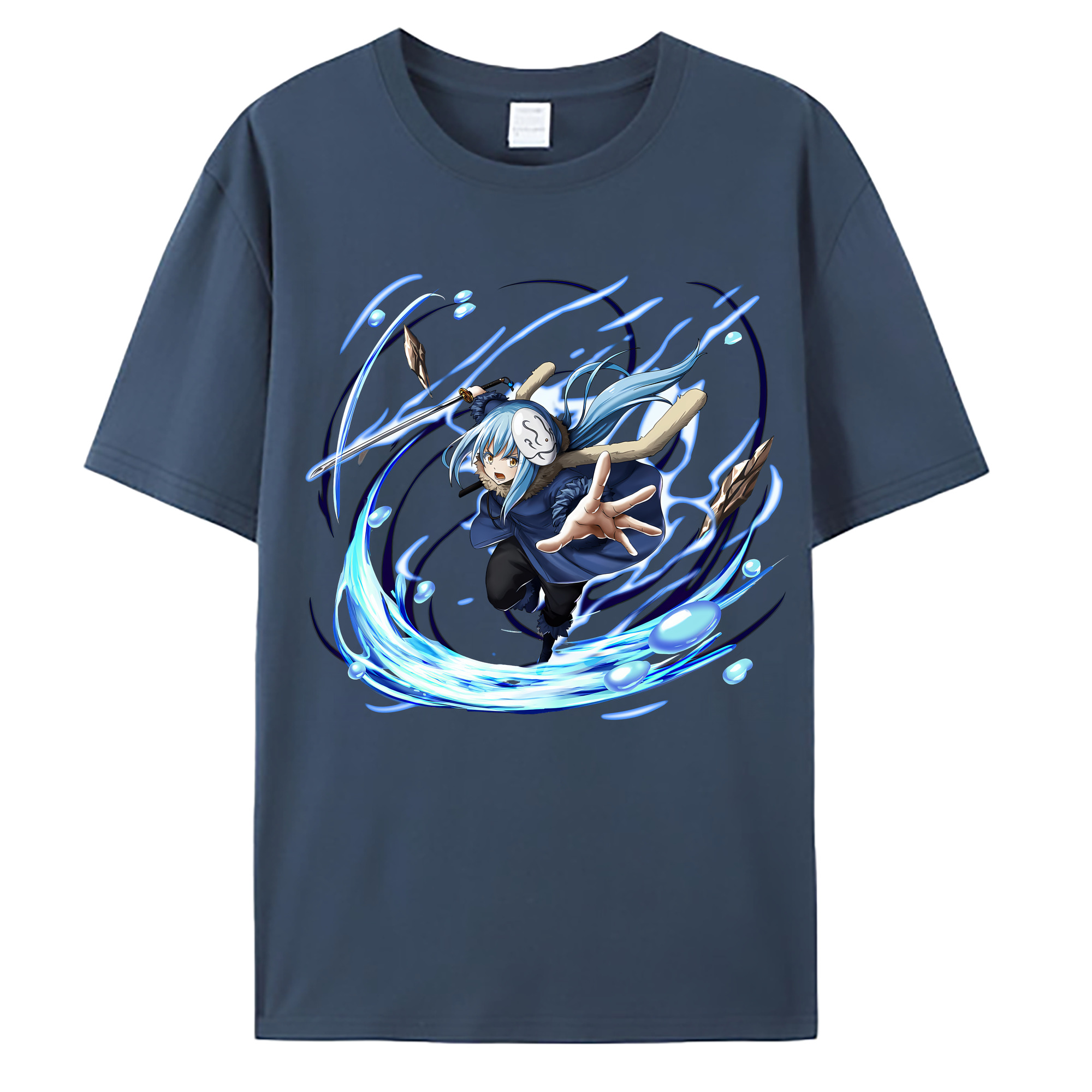 （画像用） 転スラ Regarding Reincarnated to Slime 綿100％ メンズ半袖Tシャツ｜肌触りやわらか＆通気性