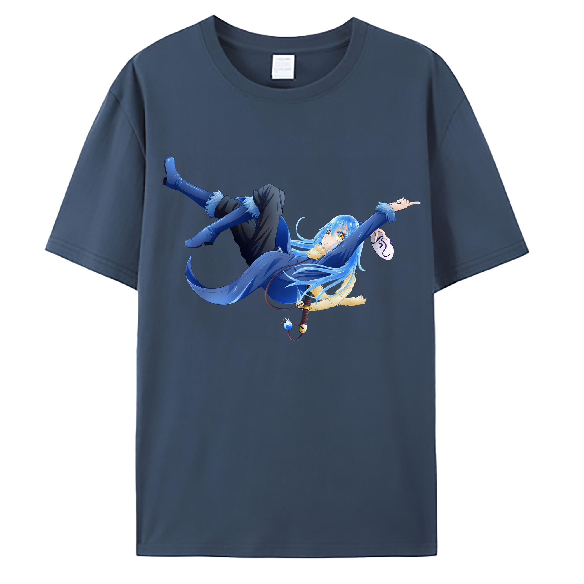 （画像用） 転スラ Regarding Reincarnated to Slime 綿100％ メンズ半袖Tシャツ｜肌触りやわらか＆通気性