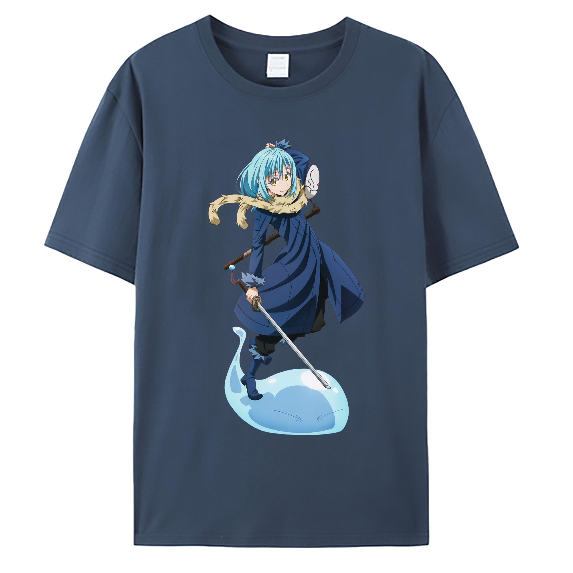 （画像用） 転スラ Regarding Reincarnated to Slime 綿100％ メンズ半袖Tシャツ｜肌触りやわらか＆通気性