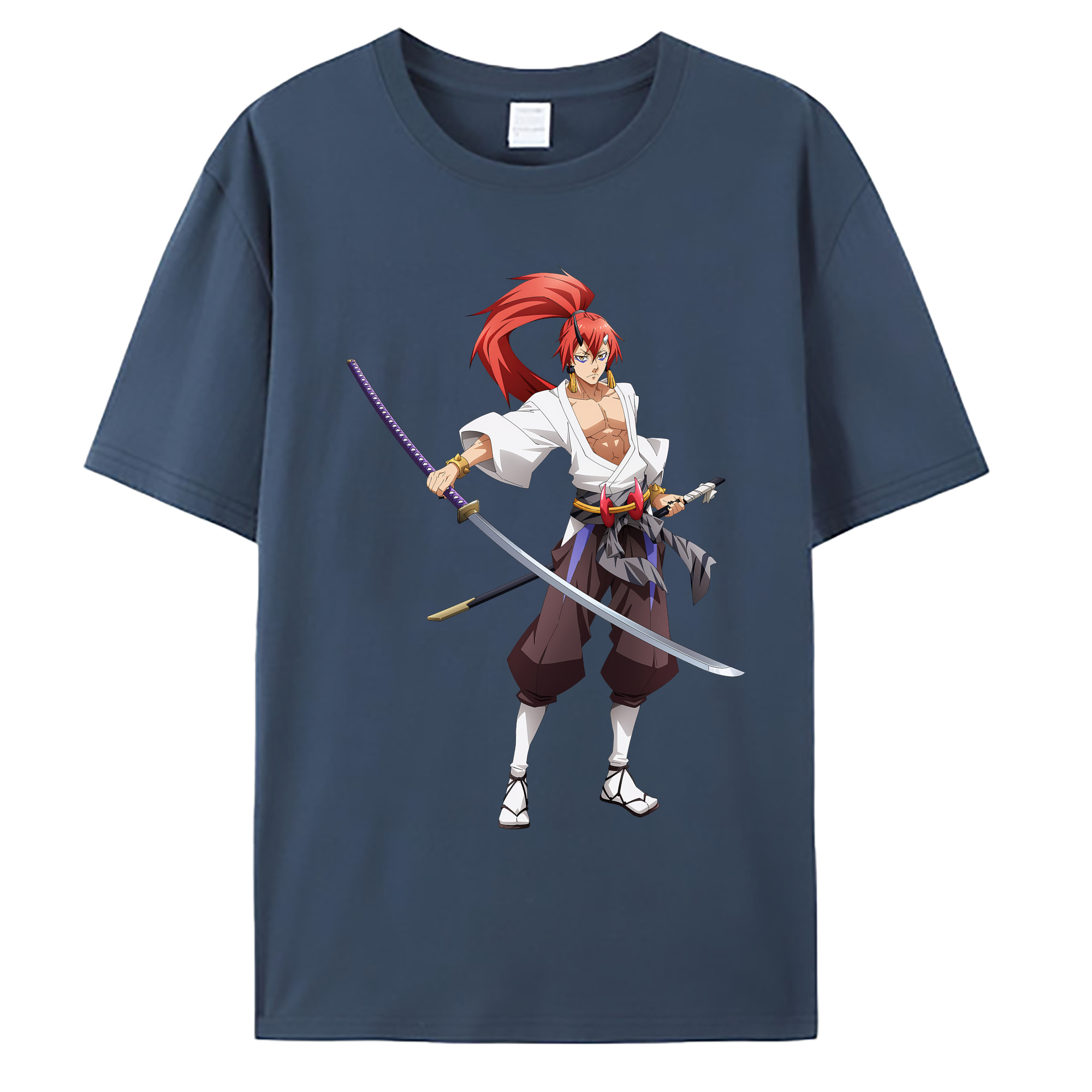 （画像用） 転スラ Regarding Reincarnated to Slime 綿100％ メンズ半袖Tシャツ｜肌触りやわらか＆通気性