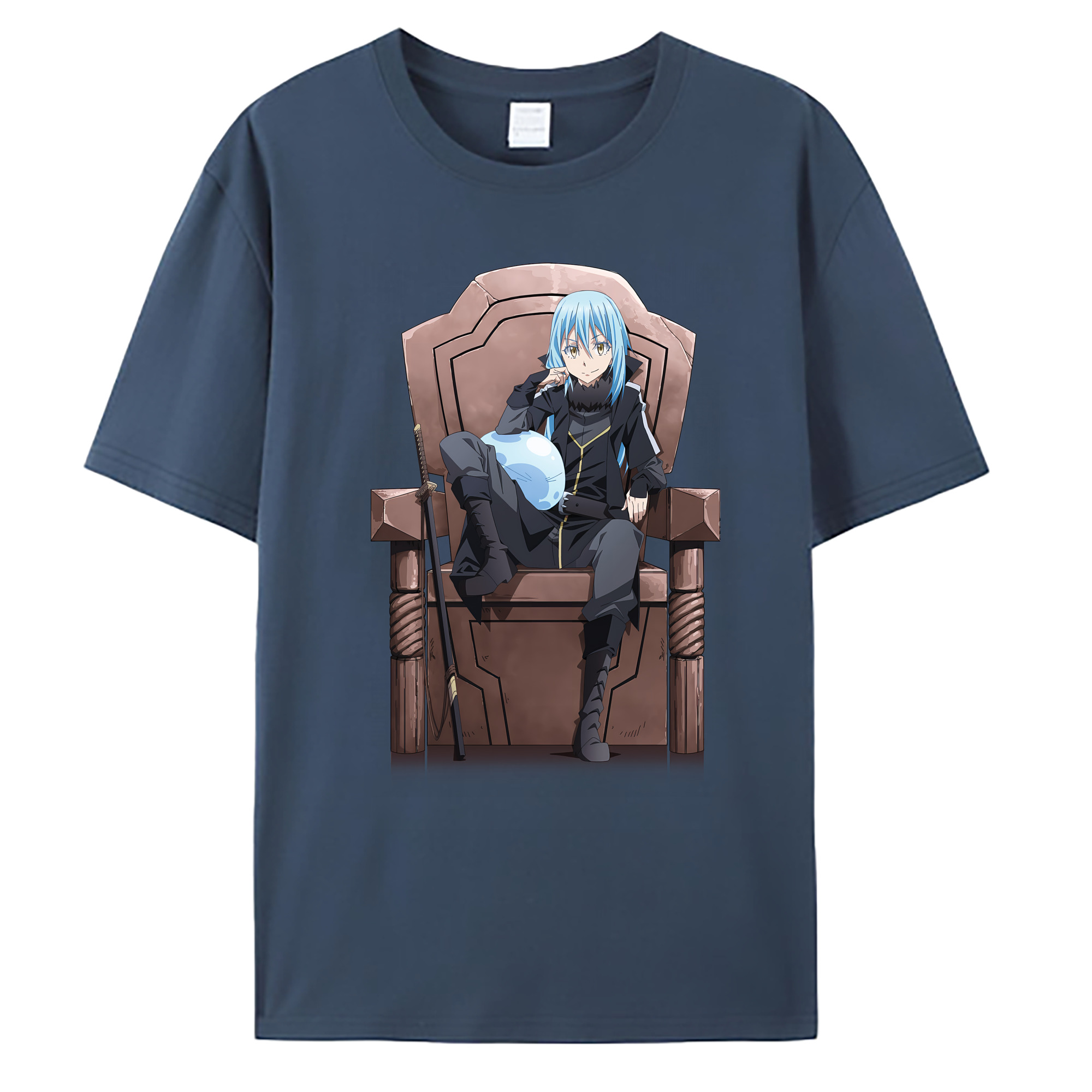 （画像用） 転スラ Regarding Reincarnated to Slime 綿100％ メンズ半袖Tシャツ｜肌触りやわらか＆通気性