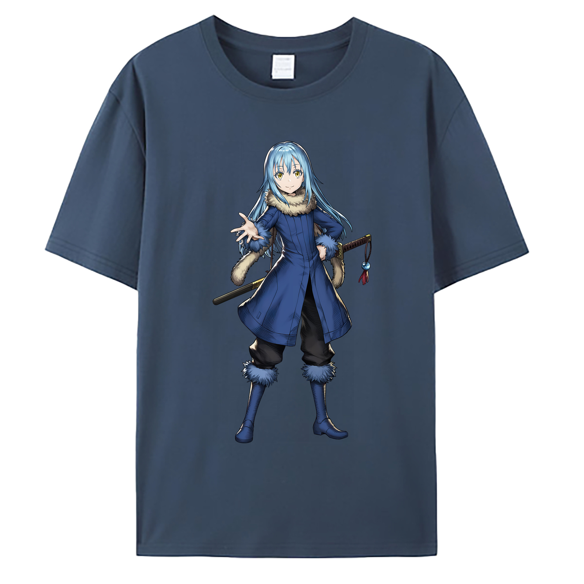 （画像用） 転スラ Regarding Reincarnated to Slime 綿100％ メンズ半袖Tシャツ｜肌触りやわらか＆通気性