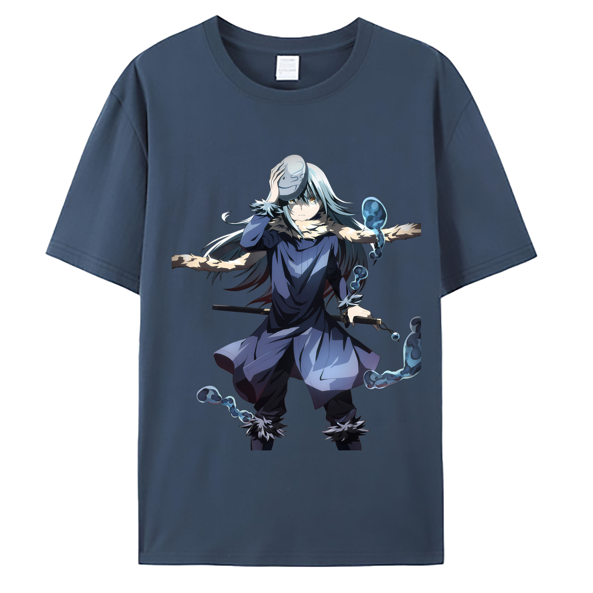 （画像用） 転スラ Regarding Reincarnated to Slime 綿100％ メンズ半袖Tシャツ｜肌触りやわらか＆通気性