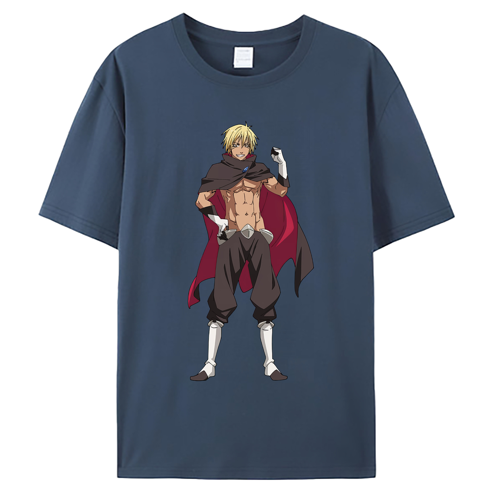 （画像用） 転スラ Regarding Reincarnated to Slime 綿100％ メンズ半袖Tシャツ｜肌触りやわらか＆通気性
