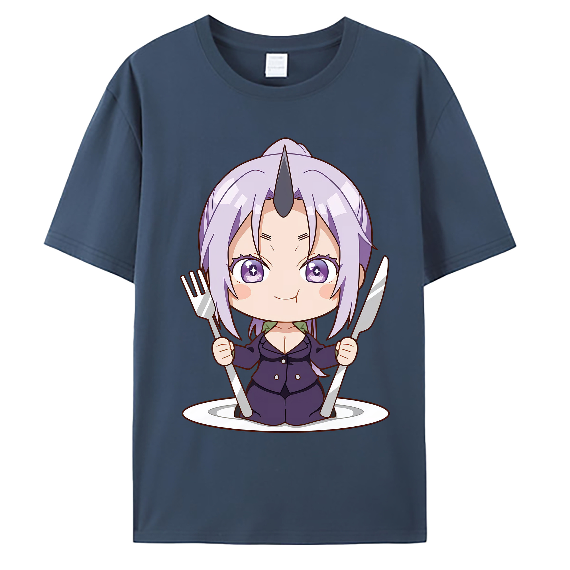 （画像用） 転スラ Regarding Reincarnated to Slime 綿100％ メンズ半袖Tシャツ｜肌触りやわらか＆通気性