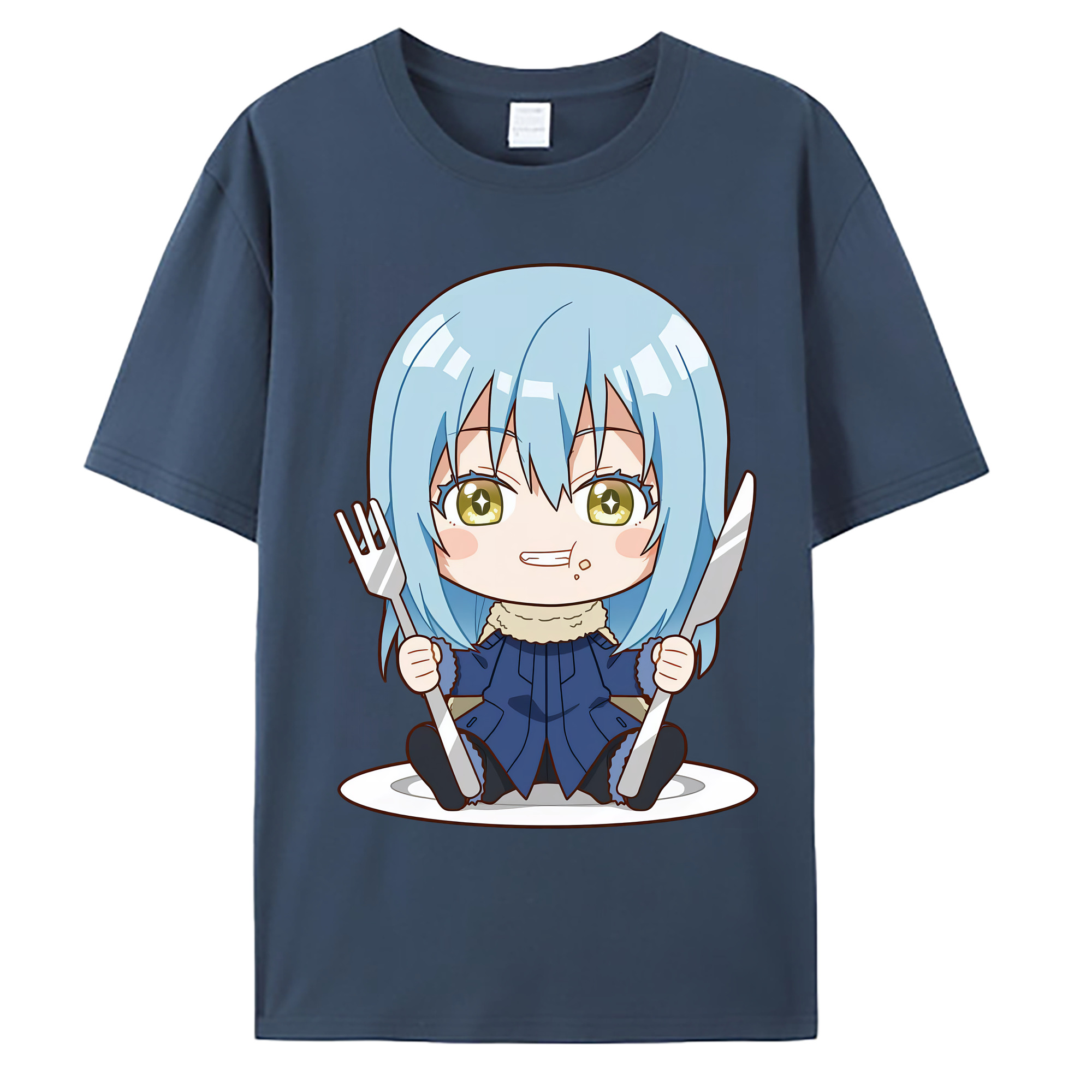 （画像用） 転スラ Regarding Reincarnated to Slime 綿100％ メンズ半袖Tシャツ｜肌触りやわらか＆通気性